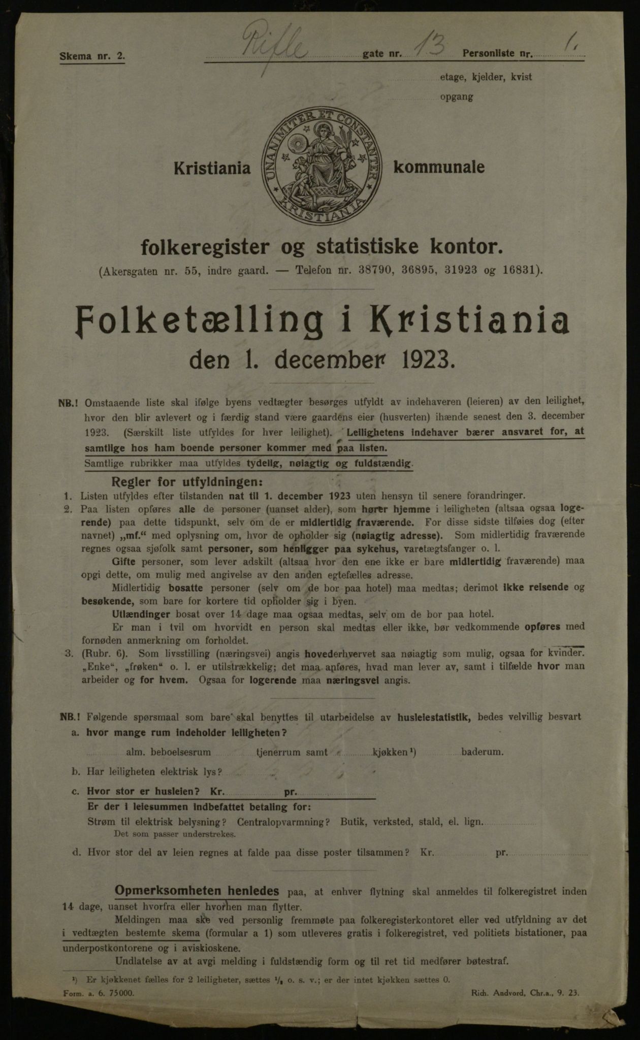 OBA, Kommunal folketelling 1.12.1923 for Kristiania, 1923, s. 91867