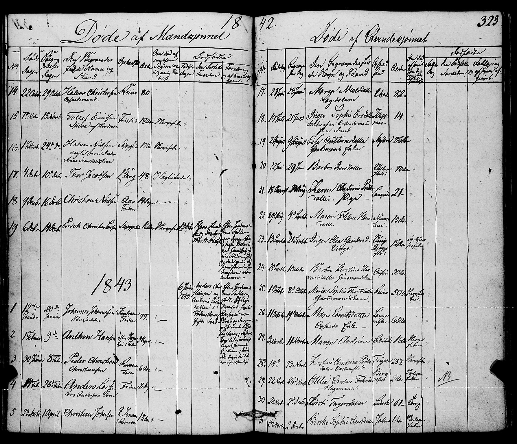 Ramnes kirkebøker, SAKO/A-314/F/Fa/L0005: Ministerialbok nr. I 5, 1841-1861, s. 322-323