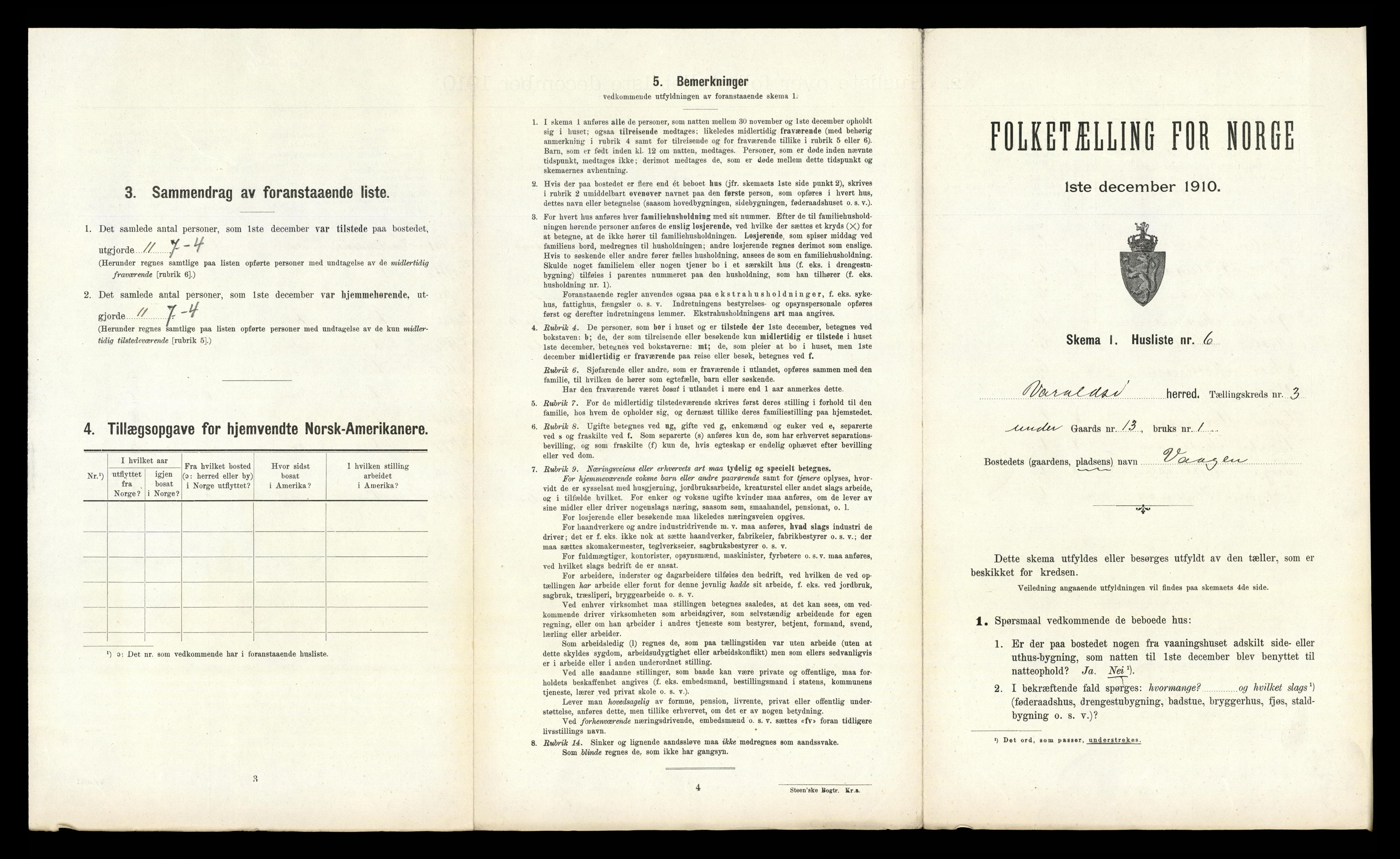 RA, Folketelling 1910 for 1225 Varaldsøy herred, 1910, s. 147