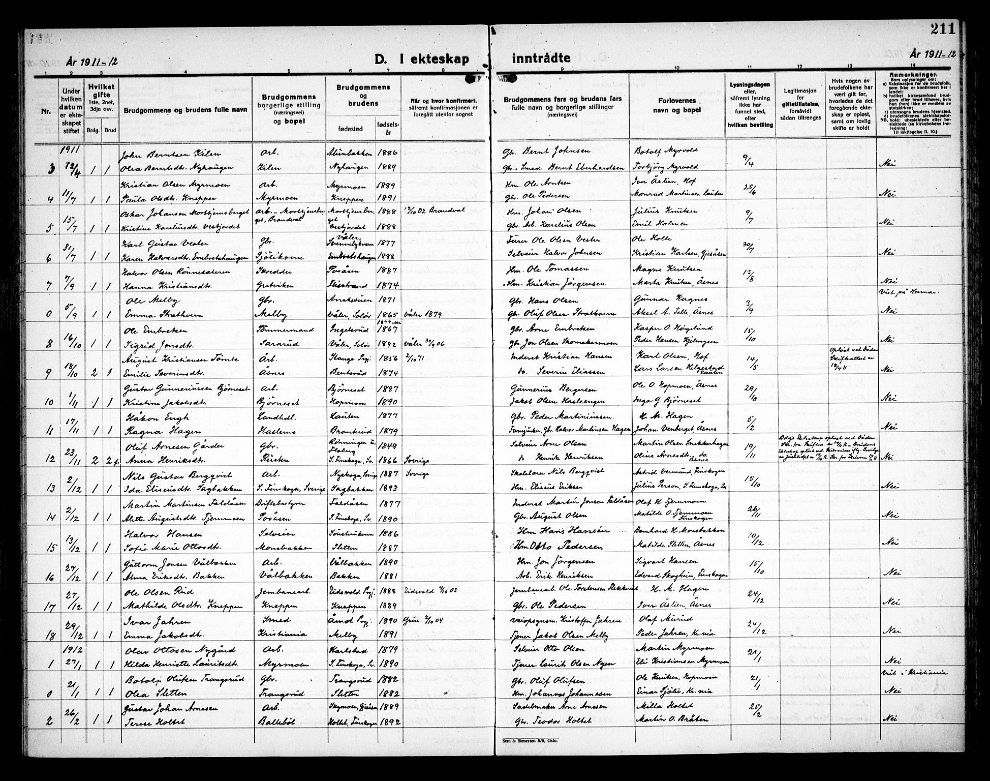 Åsnes prestekontor, AV/SAH-PREST-042/H/Ha/Haa/L0000C: Ministerialbok nr. 0A, 1890-1929, s. 211