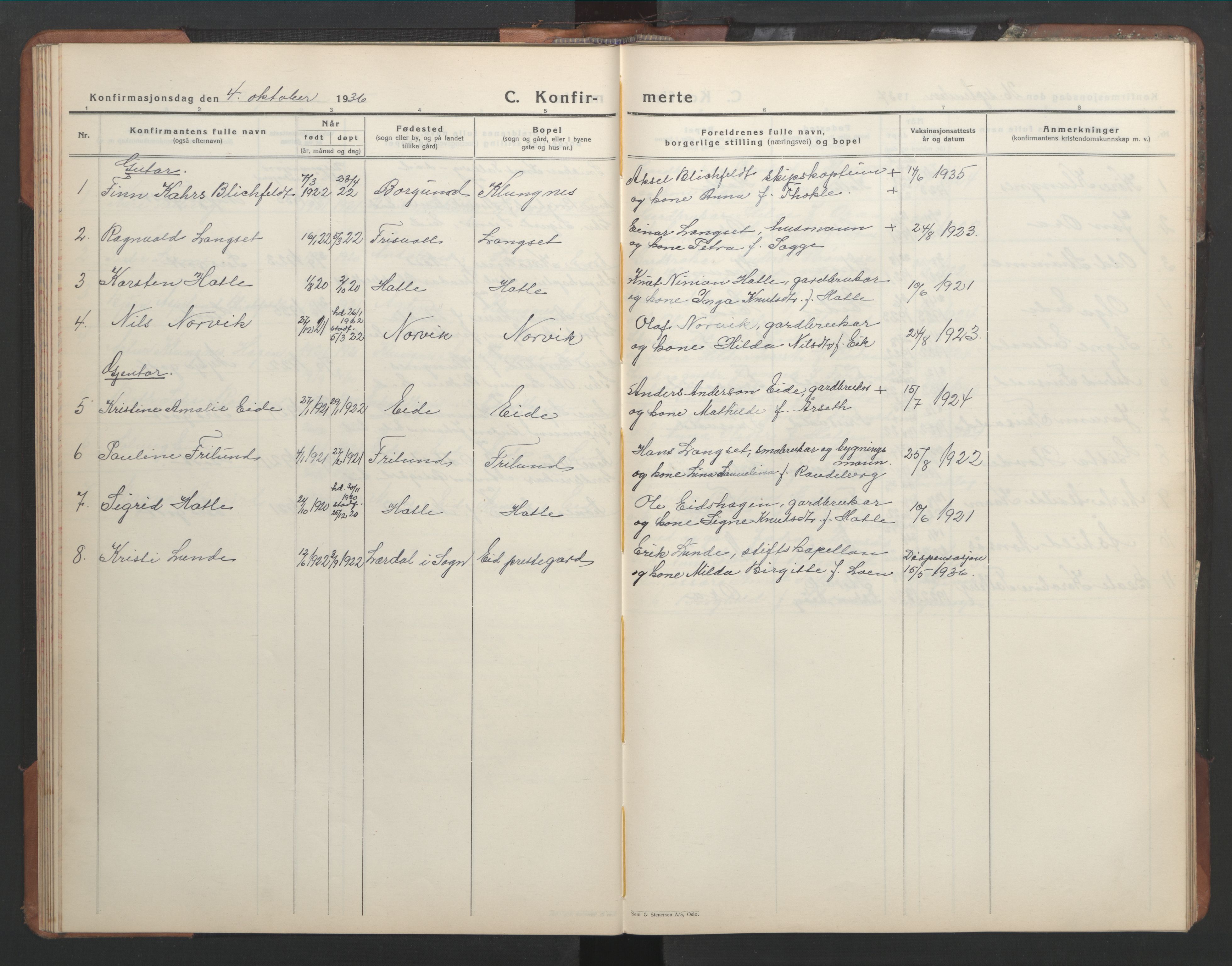 Ministerialprotokoller, klokkerbøker og fødselsregistre - Møre og Romsdal, AV/SAT-A-1454/542/L0559: Klokkerbok nr. 542C02, 1932-1952