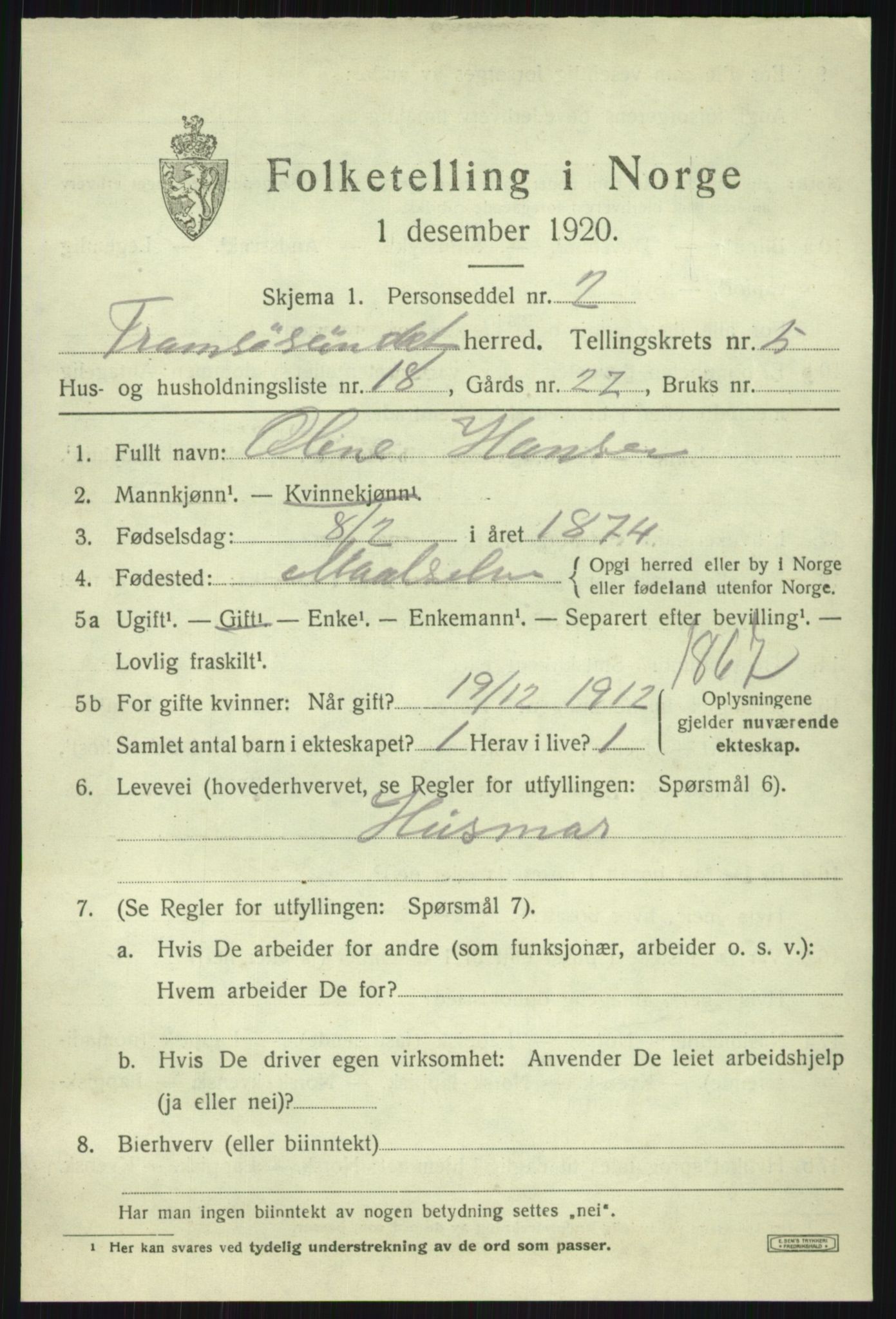 SATØ, Folketelling 1920 for 1934 Tromsøysund herred, 1920, s. 4940
