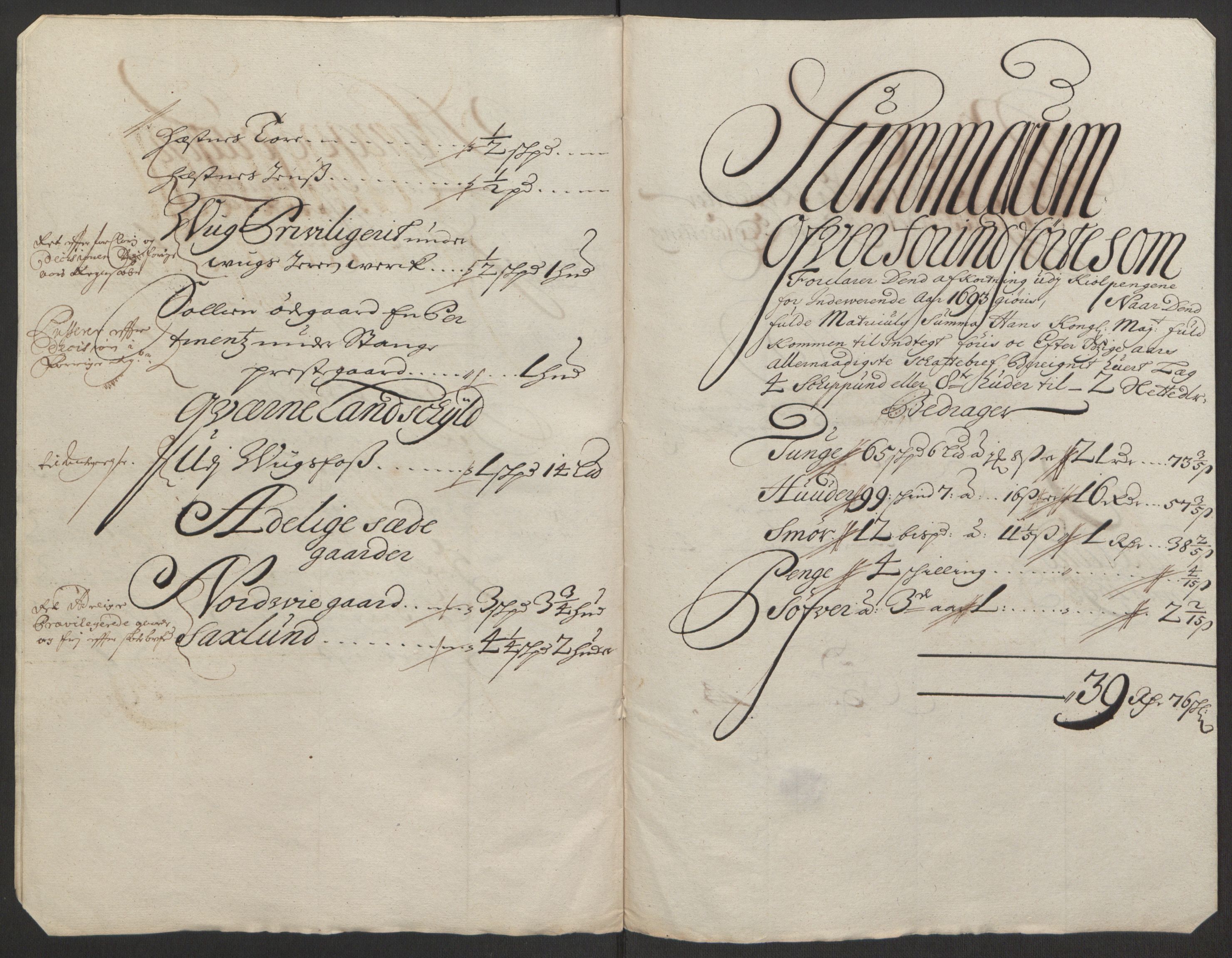 Rentekammeret inntil 1814, Reviderte regnskaper, Fogderegnskap, AV/RA-EA-4092/R16/L1034: Fogderegnskap Hedmark, 1693, s. 217