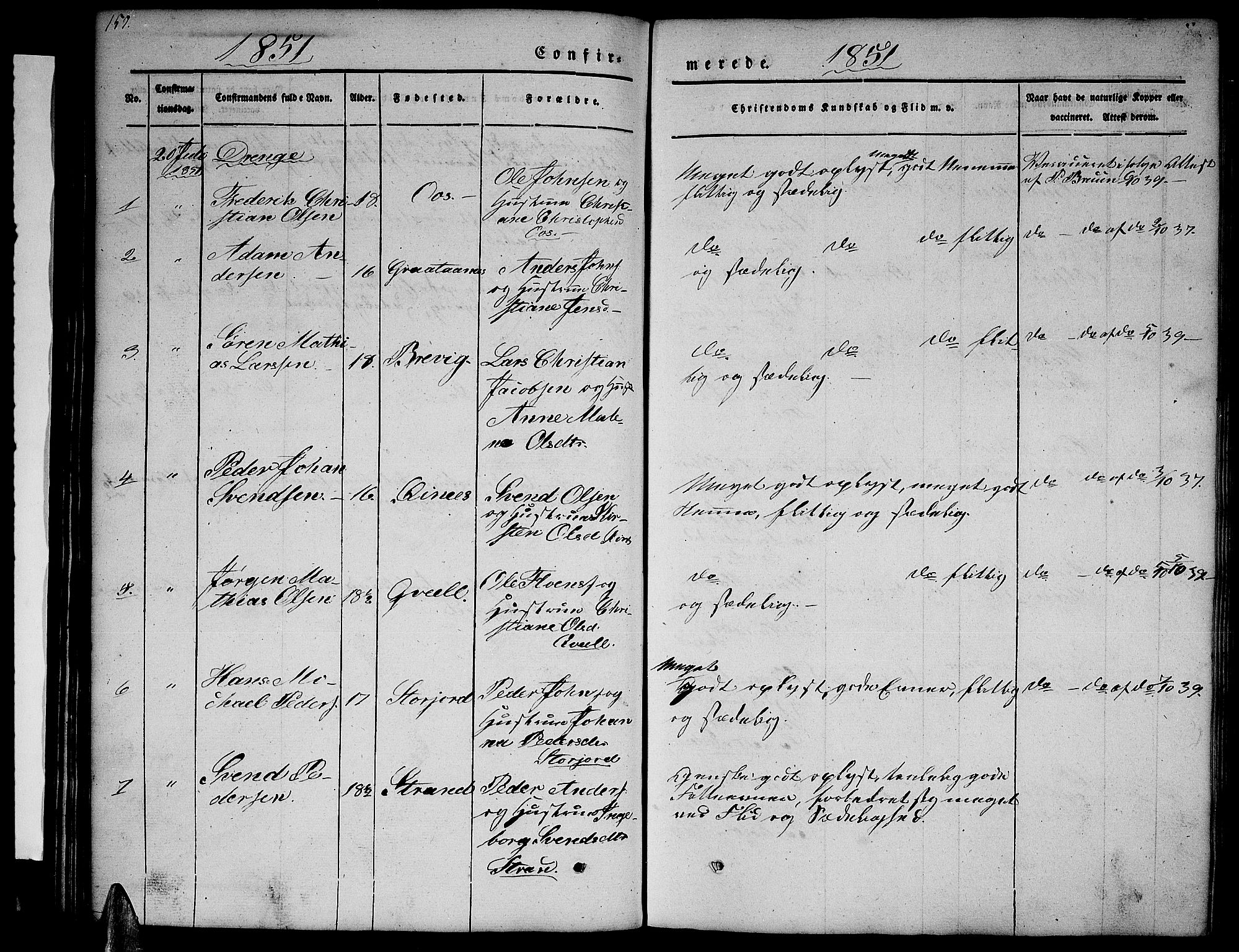 Ministerialprotokoller, klokkerbøker og fødselsregistre - Nordland, SAT/A-1459/846/L0652: Klokkerbok nr. 846C02, 1841-1871, s. 157