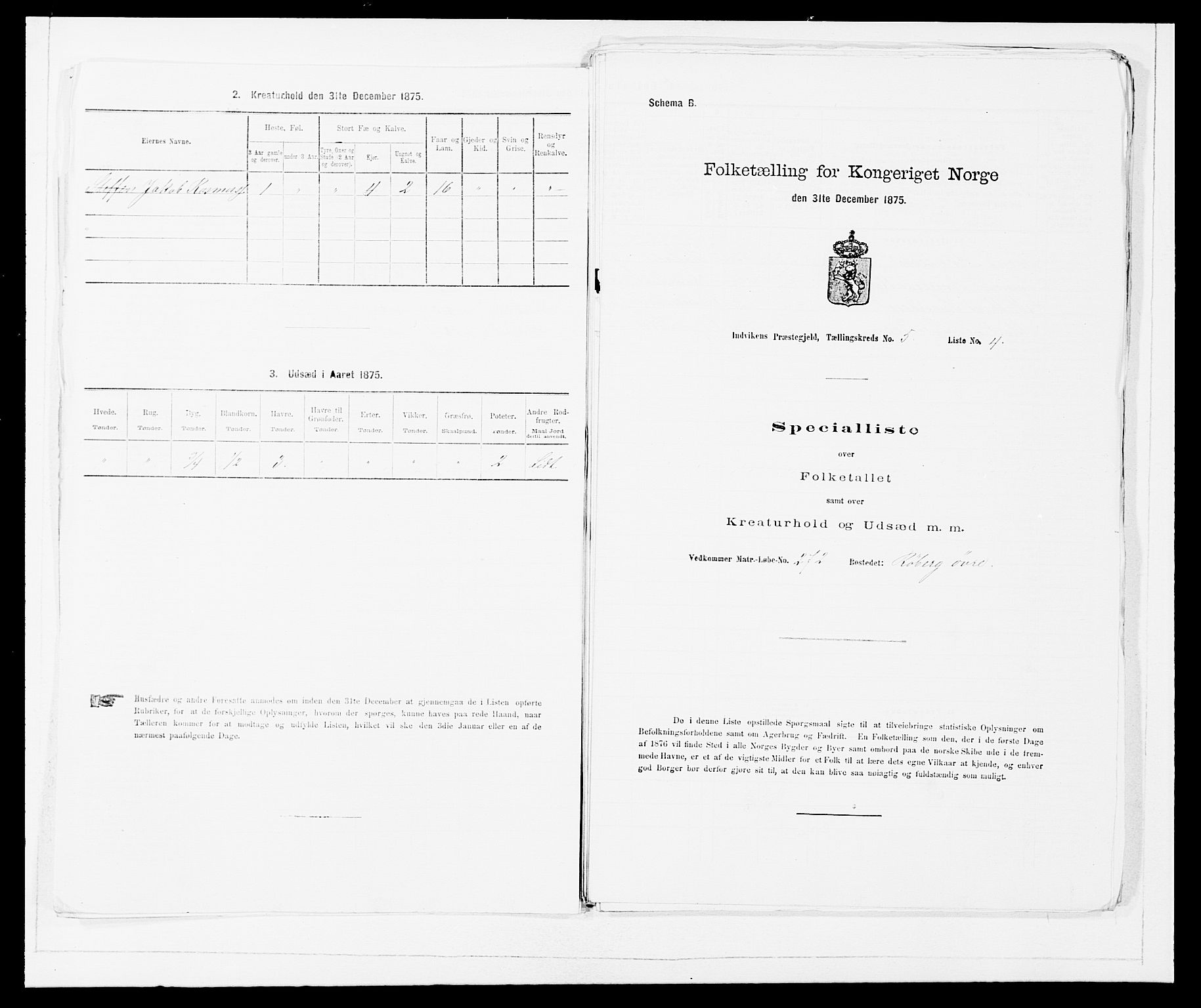 SAB, Folketelling 1875 for 1447P Innvik prestegjeld, 1875, s. 540