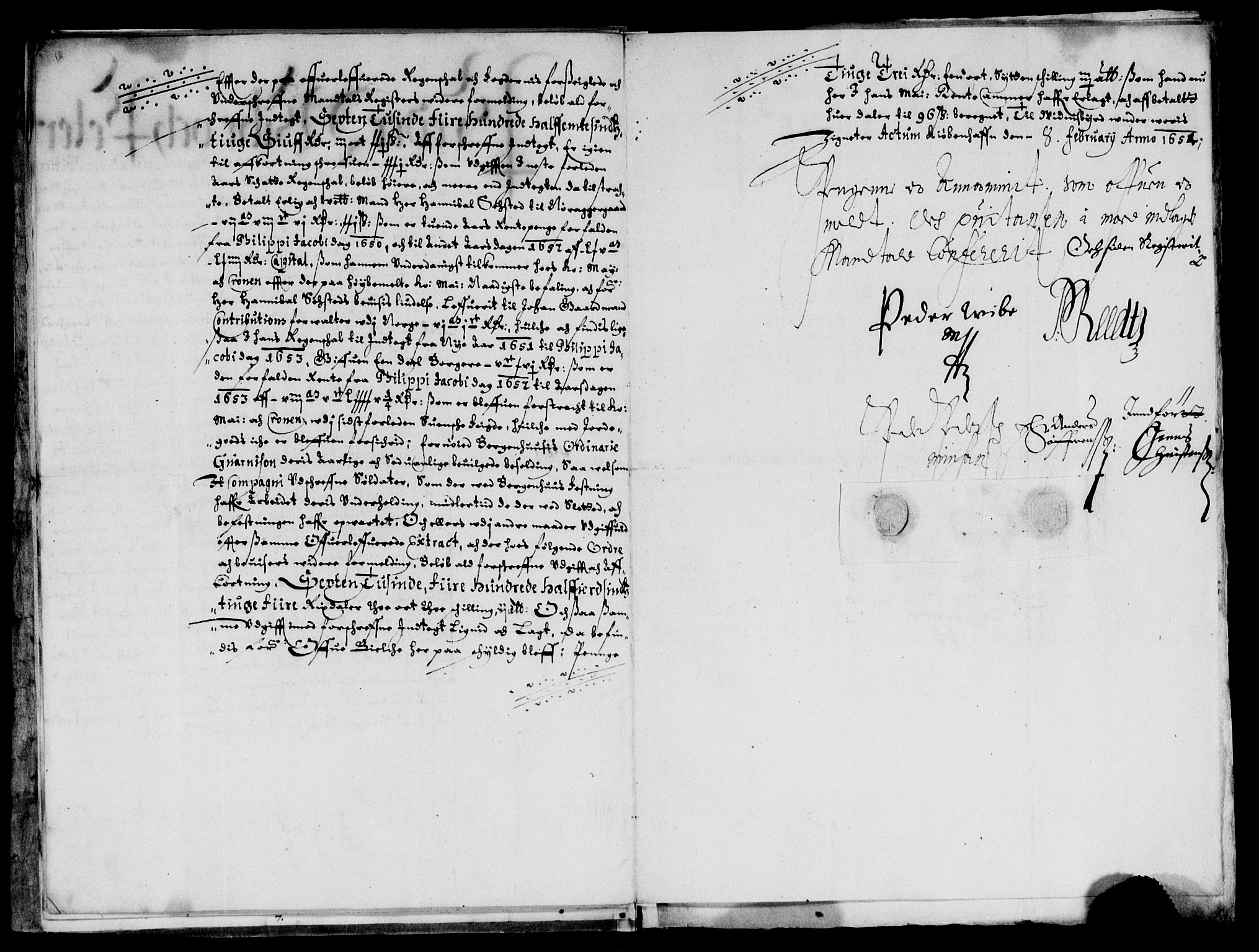 Rentekammeret inntil 1814, Reviderte regnskaper, Lensregnskaper, AV/RA-EA-5023/R/Rb/Rbt/L0124: Bergenhus len, 1652-1654