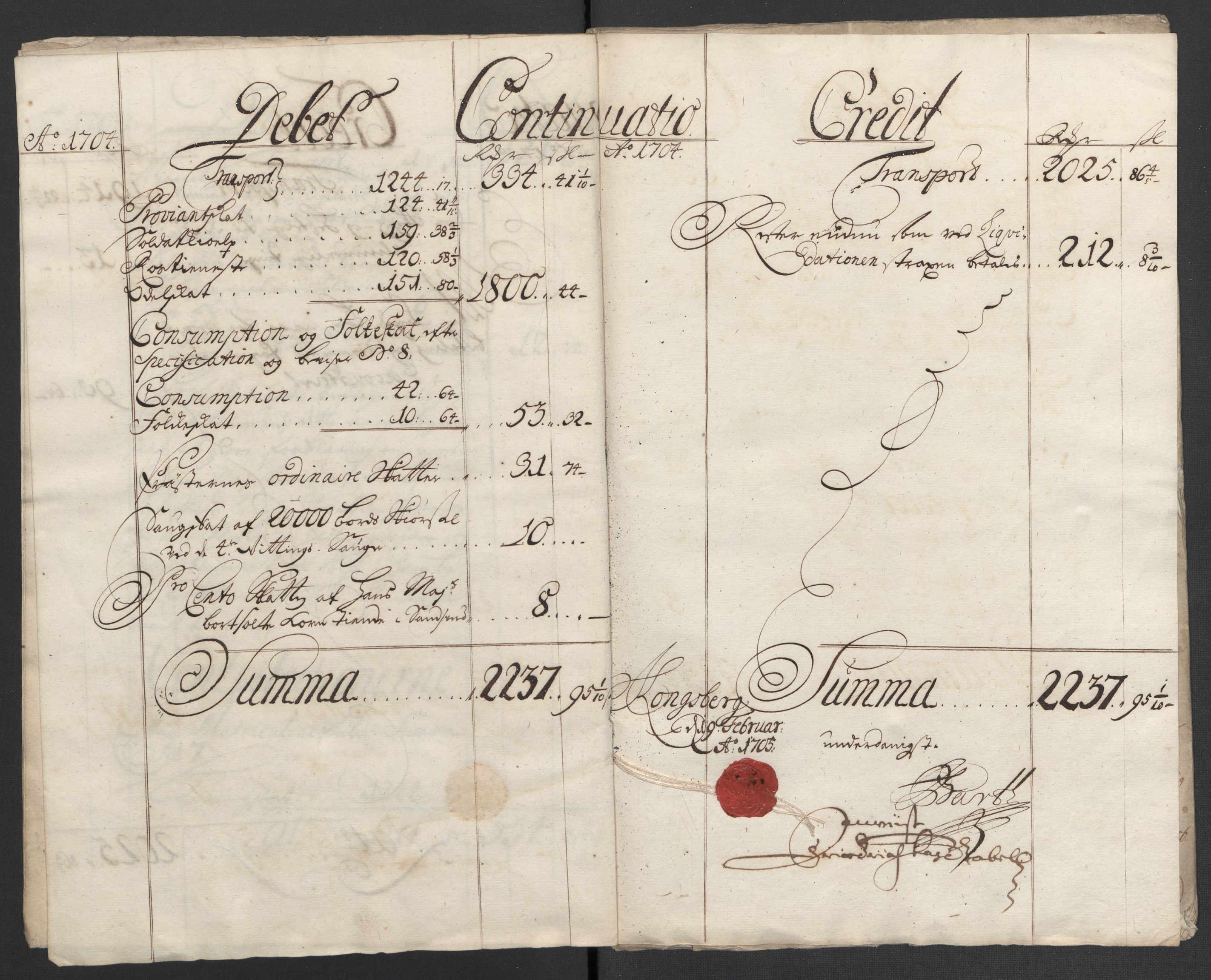 Rentekammeret inntil 1814, Reviderte regnskaper, Fogderegnskap, AV/RA-EA-4092/R24/L1582: Fogderegnskap Numedal og Sandsvær, 1704, s. 8