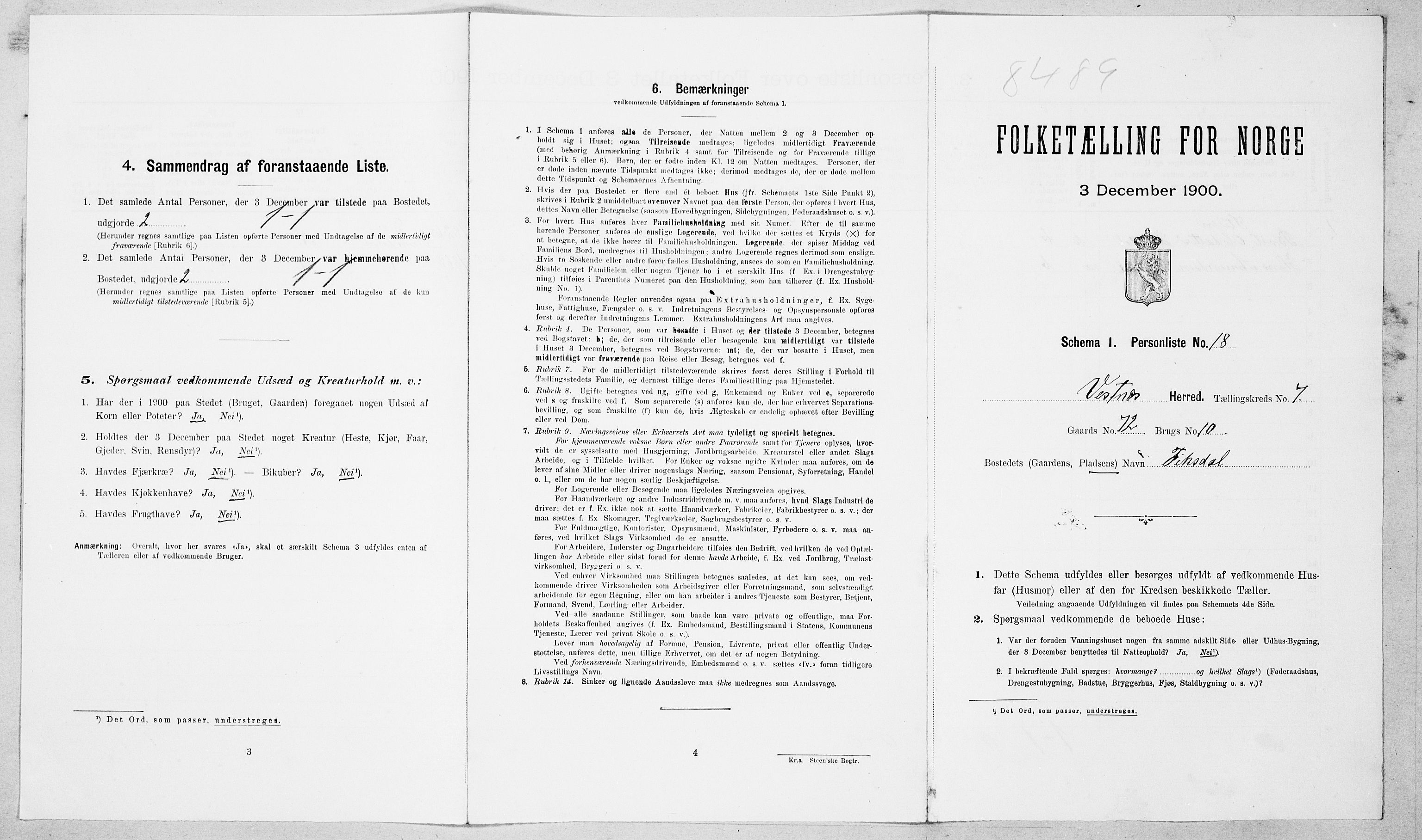 SAT, Folketelling 1900 for 1535 Vestnes herred, 1900, s. 711