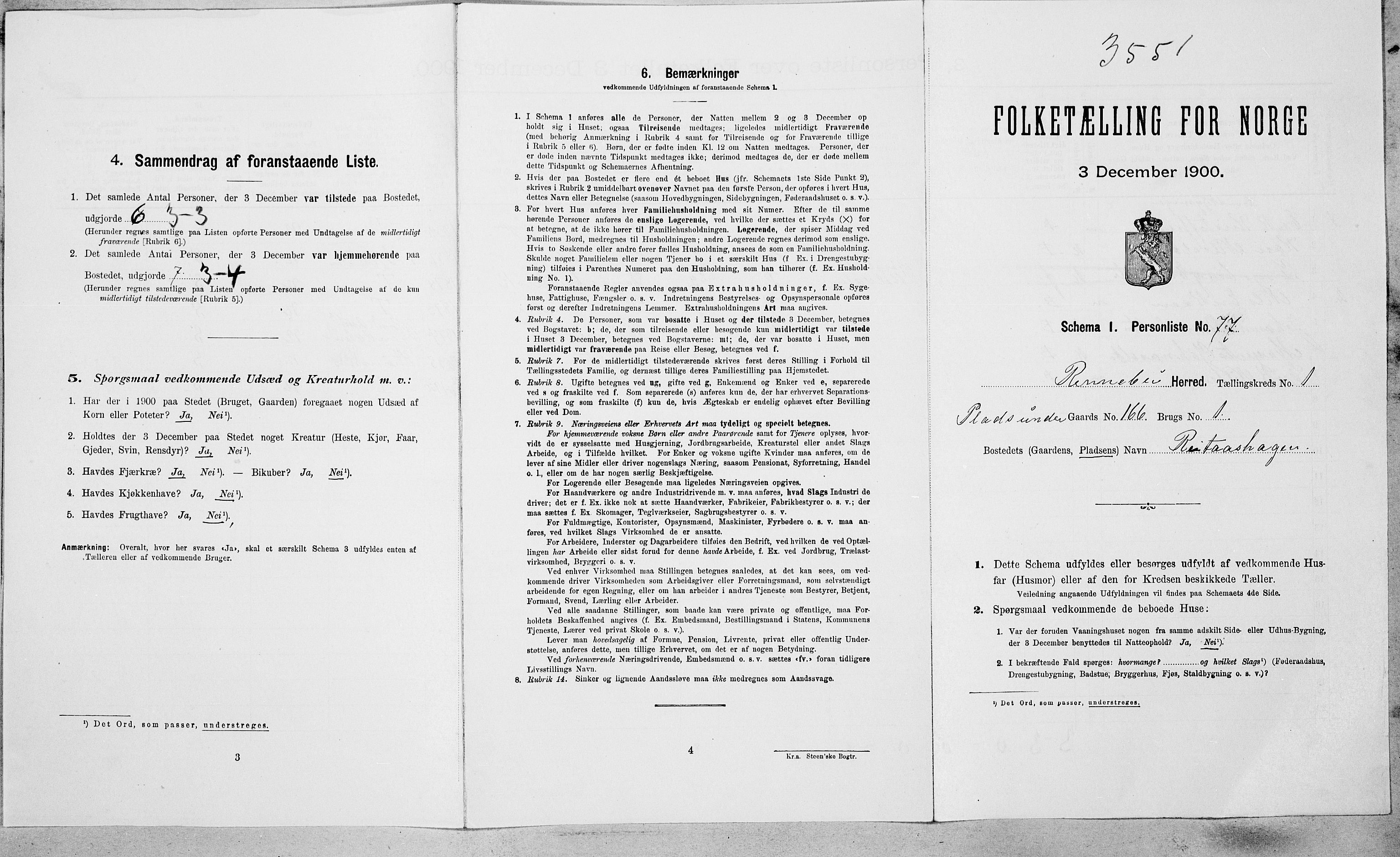 SAT, Folketelling 1900 for 1635 Rennebu herred, 1900, s. 202