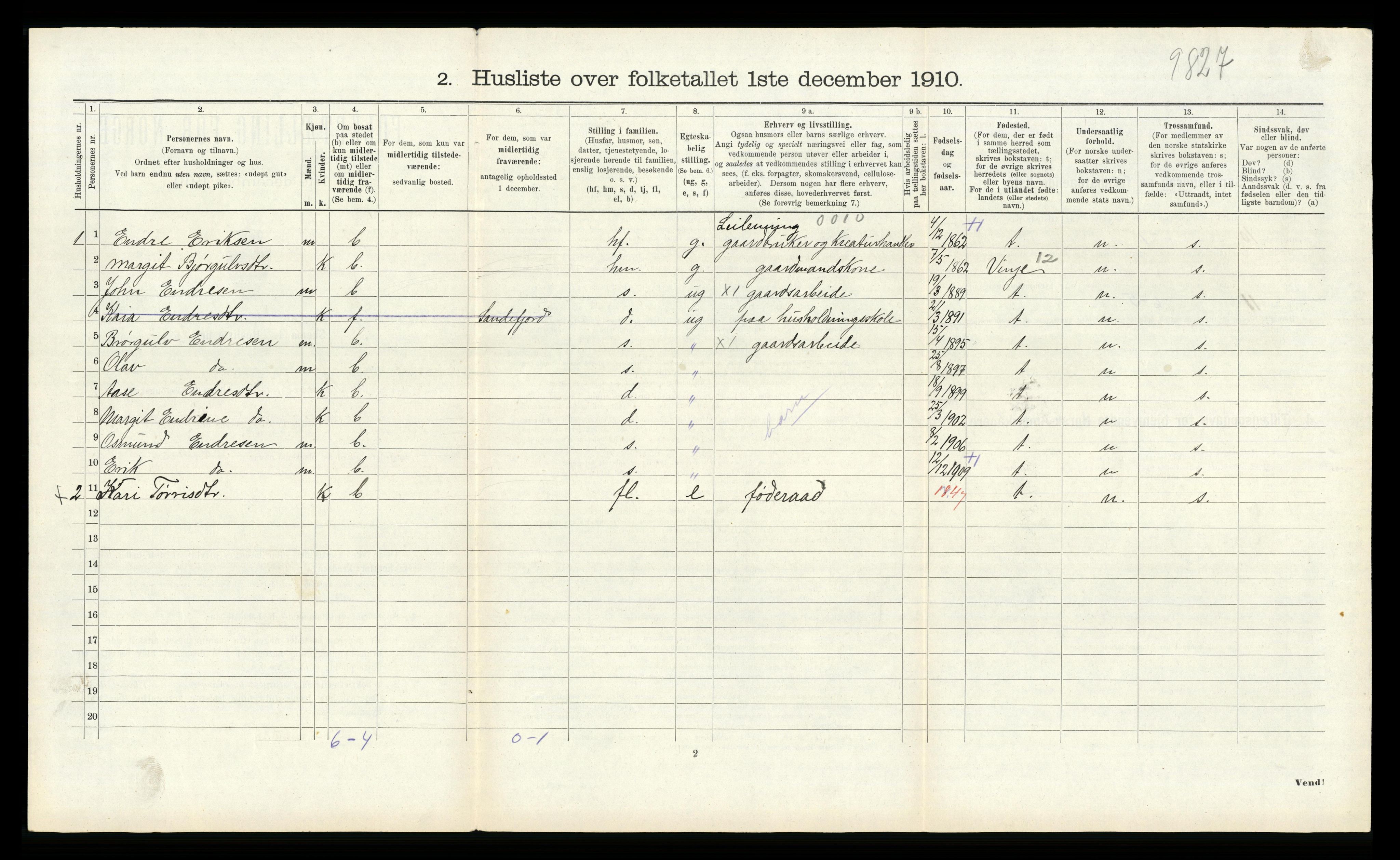 RA, Folketelling 1910 for 1212 Skånevik herred, 1910, s. 520