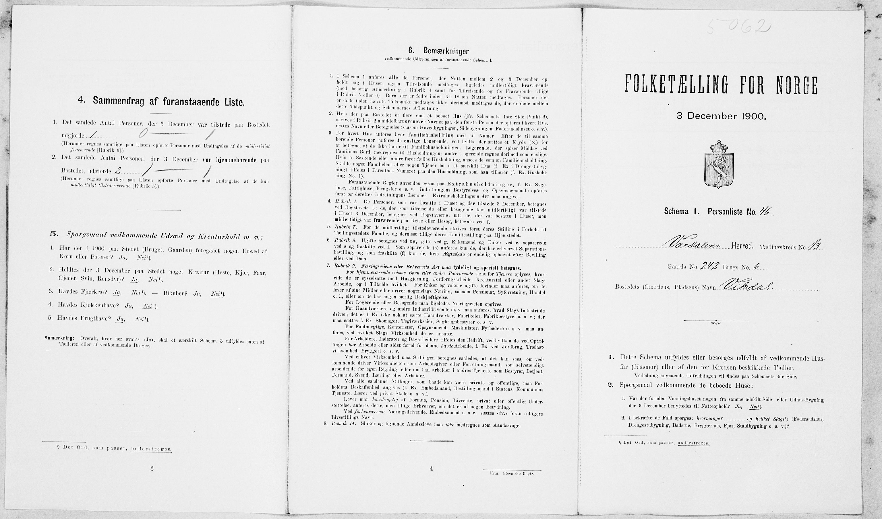 SAT, Folketelling 1900 for 1721 Verdal herred, 1900, s. 1755