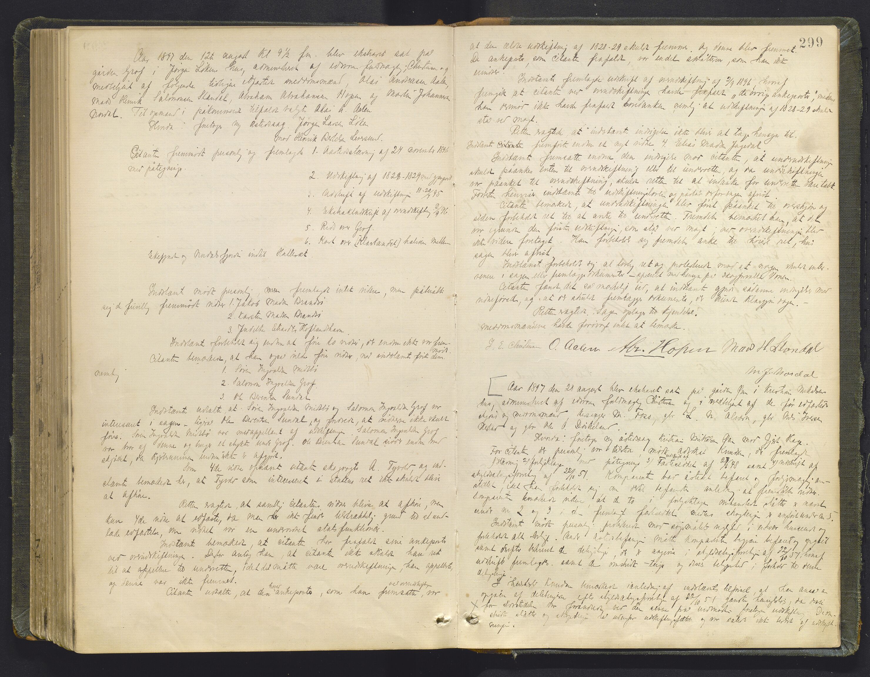 Sunnfjord tingrett, AV/SAB-A-3201/1/F/Fb/Fba/L0053: Ekstrarettsprotokoll, 1888-1897, s. 298b-299a