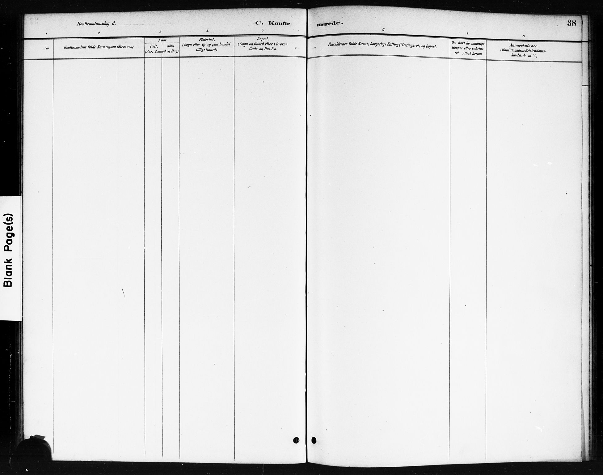 Skjeberg prestekontor Kirkebøker, SAO/A-10923/F/Fb/L0001: Ministerialbok nr. II 1, 1886-1894, s. 38