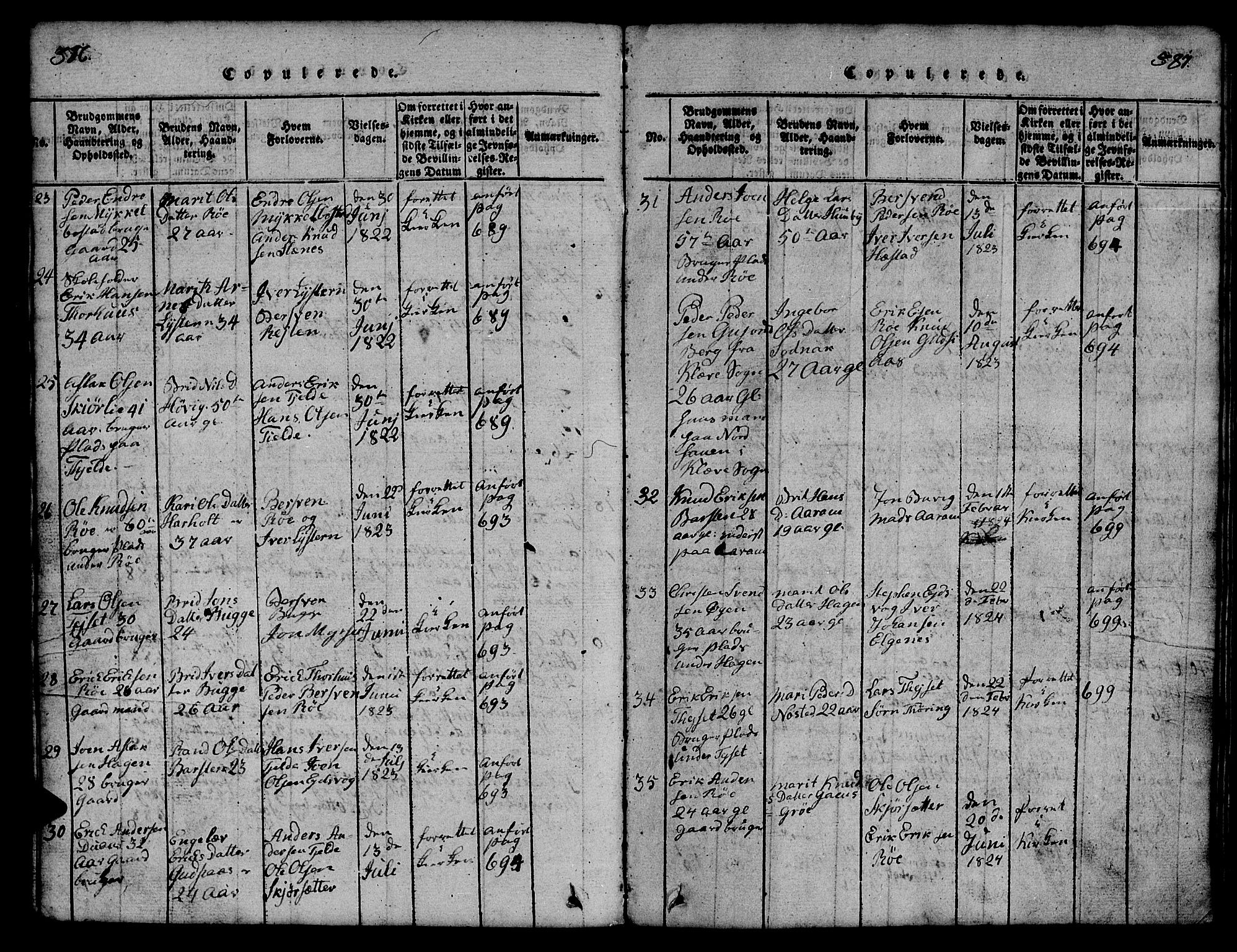 Ministerialprotokoller, klokkerbøker og fødselsregistre - Møre og Romsdal, SAT/A-1454/551/L0629: Klokkerbok nr. 551C01, 1818-1839, s. 386-387