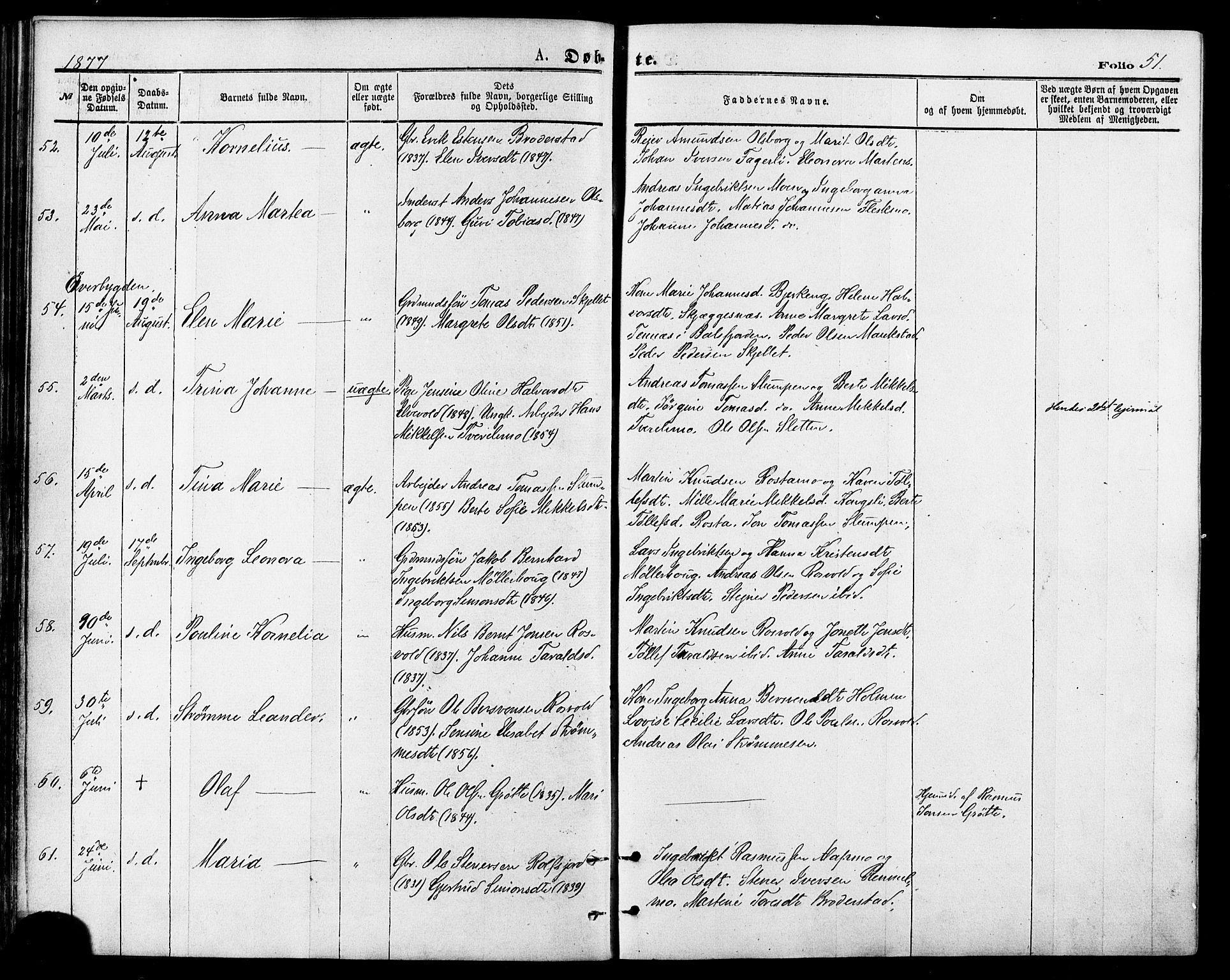 Målselv sokneprestembete, AV/SATØ-S-1311/G/Ga/Gaa/L0005kirke: Ministerialbok nr. 5, 1872-1884, s. 51