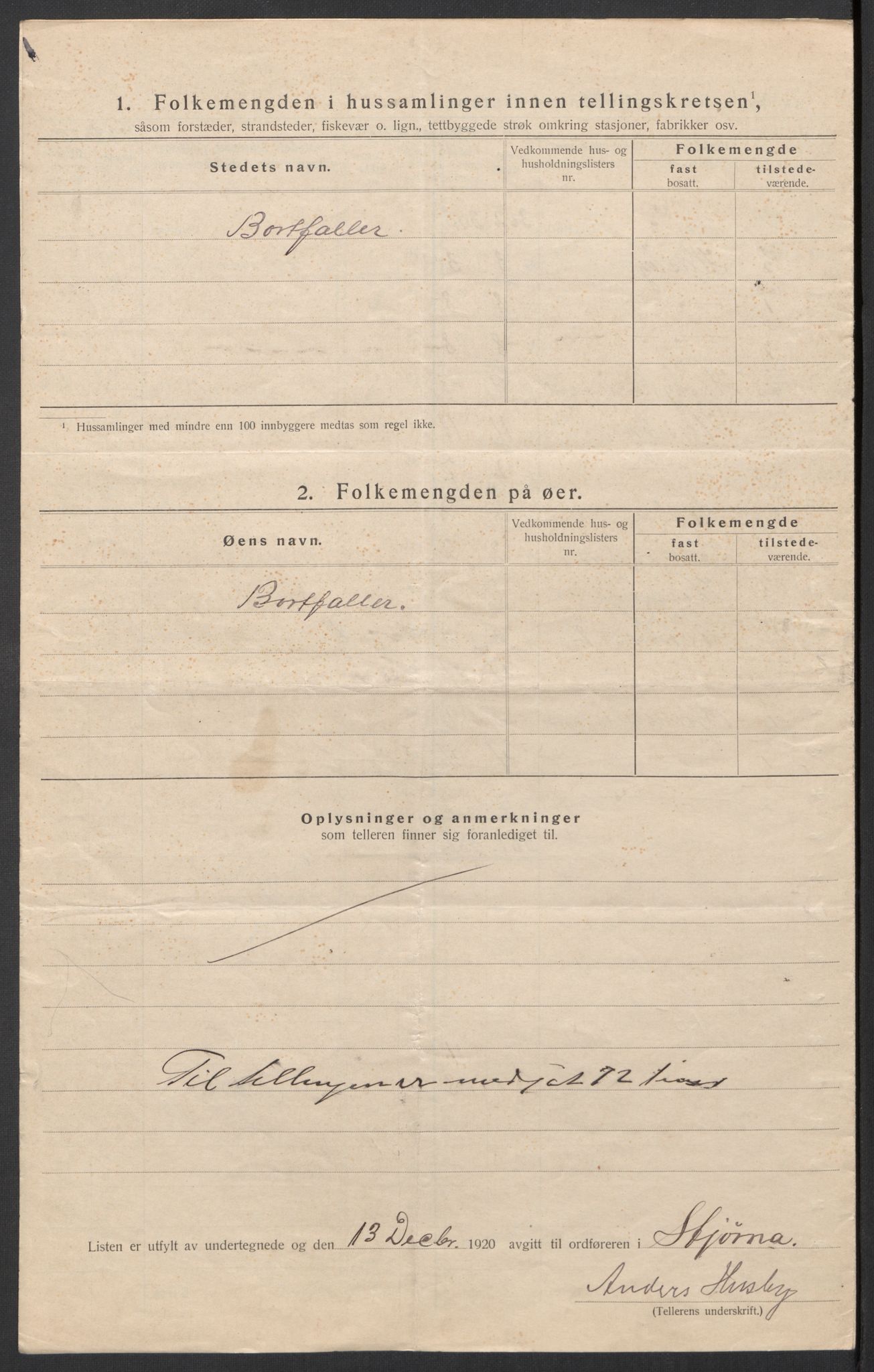 SAT, Folketelling 1920 for 1626 Stjørna herred, 1920, s. 19