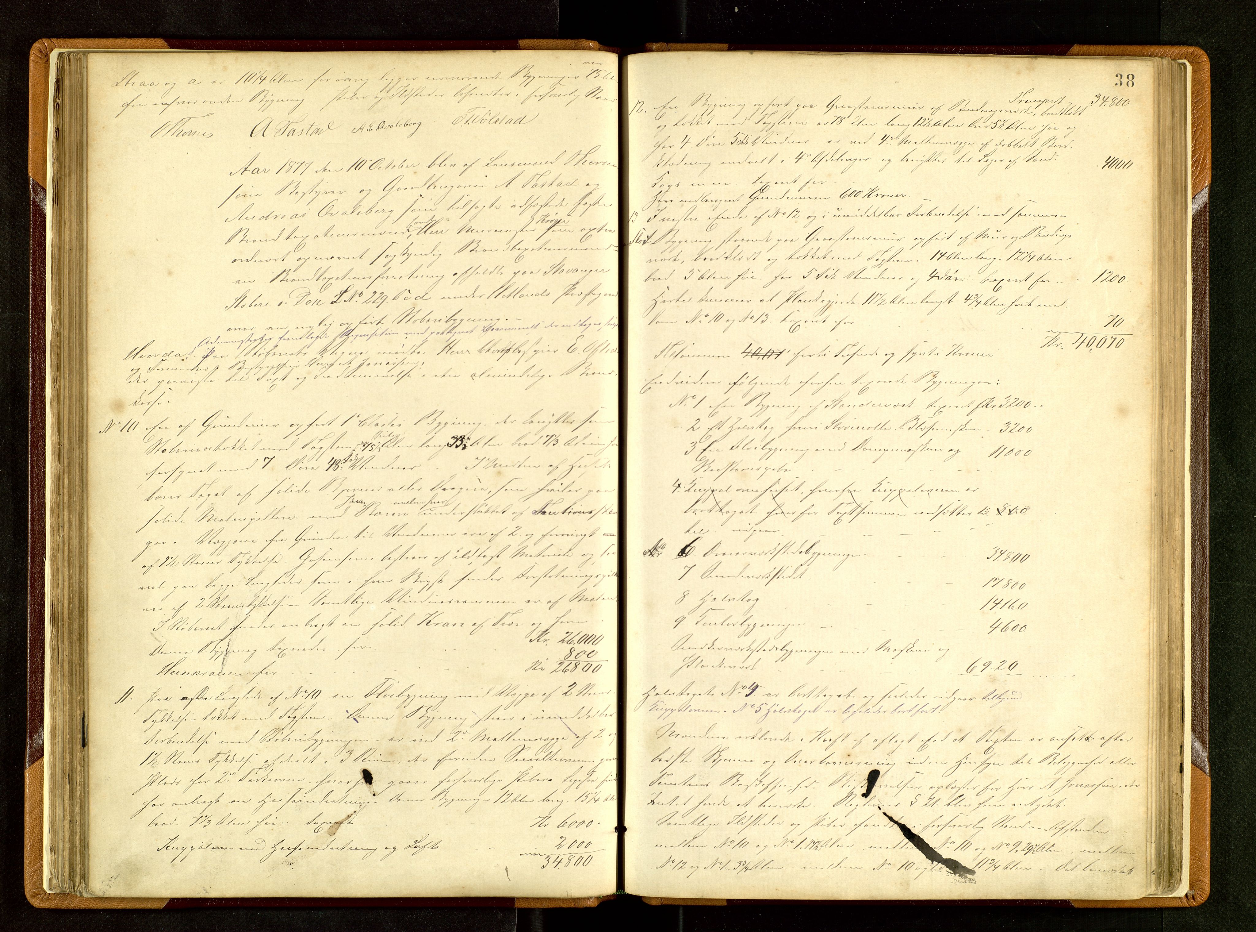 Hetland lensmannskontor, AV/SAST-A-100101/Goa/L0002: "Brandtaxationsprotokol", 1874-1888, s. 37b-38a