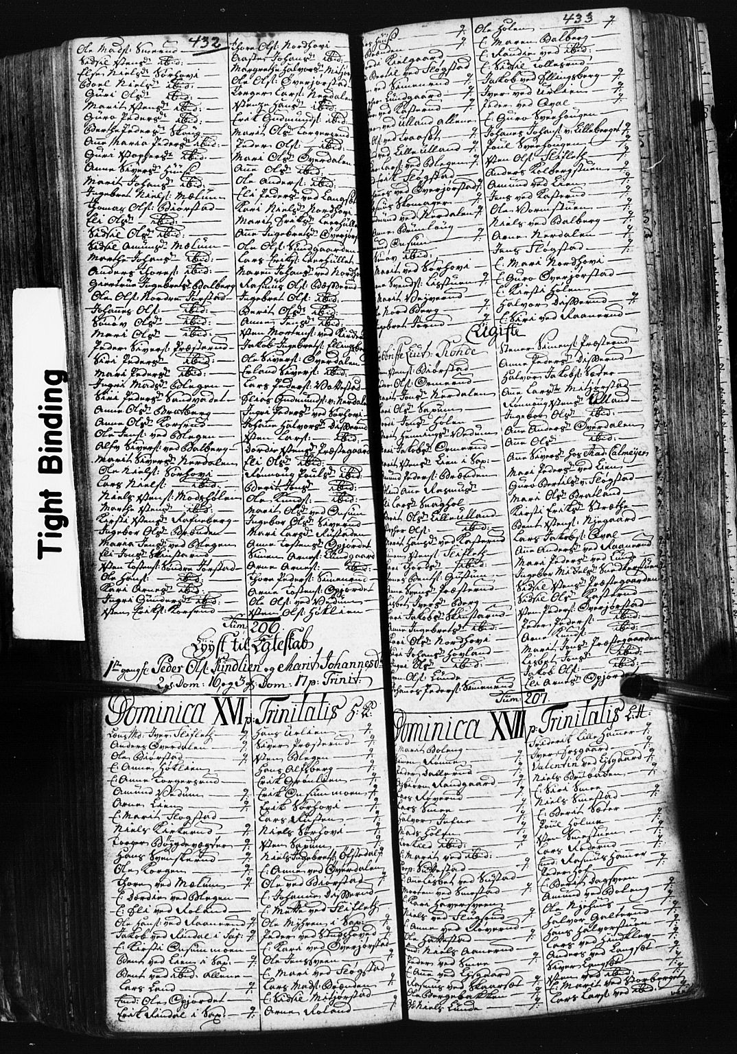 Fåberg prestekontor, AV/SAH-PREST-086/H/Ha/Hab/L0003: Klokkerbok nr. 3, 1768-1796, s. 432-433