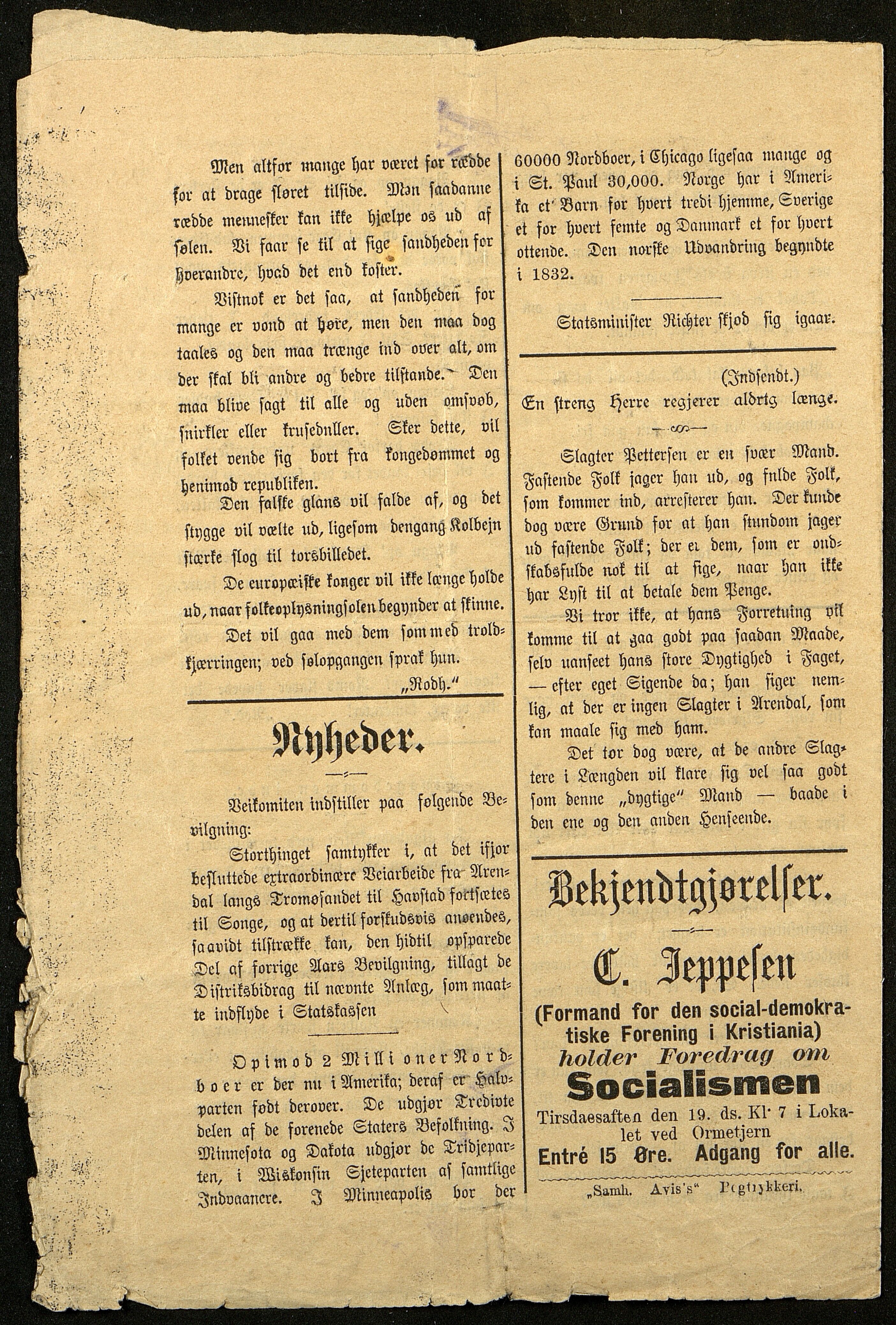 Spidskuglen, AAKS/PA-2823/X/L0001/0002: Spidskuglen / Årg. 1888, nr. 1–11, 16, 38, 43–46, 1888