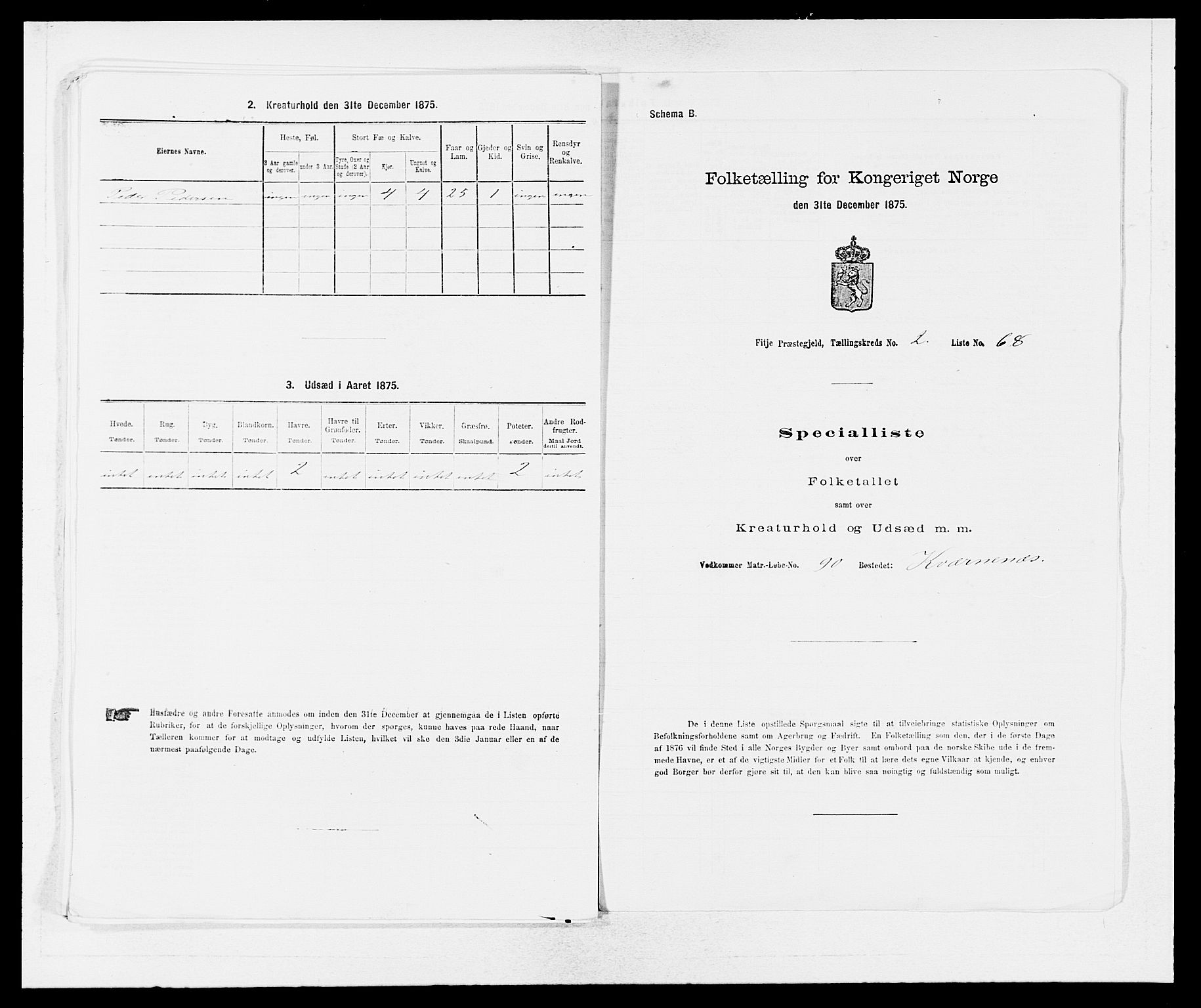 SAB, Folketelling 1875 for 1222P Fitjar prestegjeld, 1875, s. 321