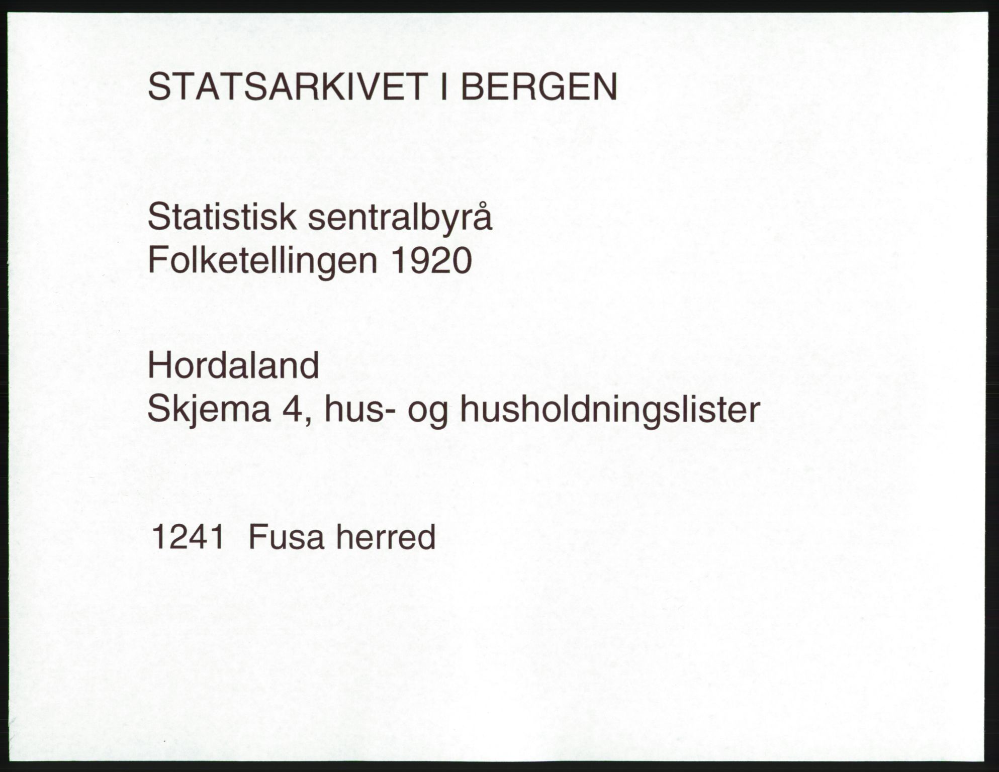 SAB, Folketelling 1920 for 1241 Fusa herred, 1920, s. 22