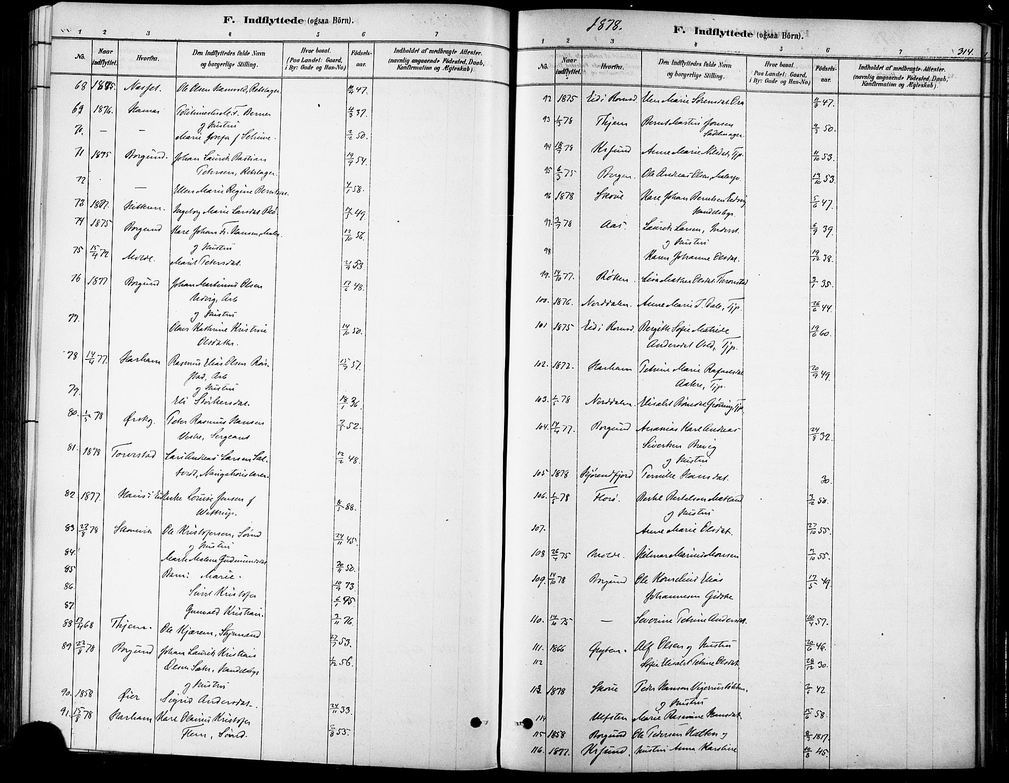 Ministerialprotokoller, klokkerbøker og fødselsregistre - Møre og Romsdal, SAT/A-1454/529/L0454: Ministerialbok nr. 529A04, 1878-1885, s. 314