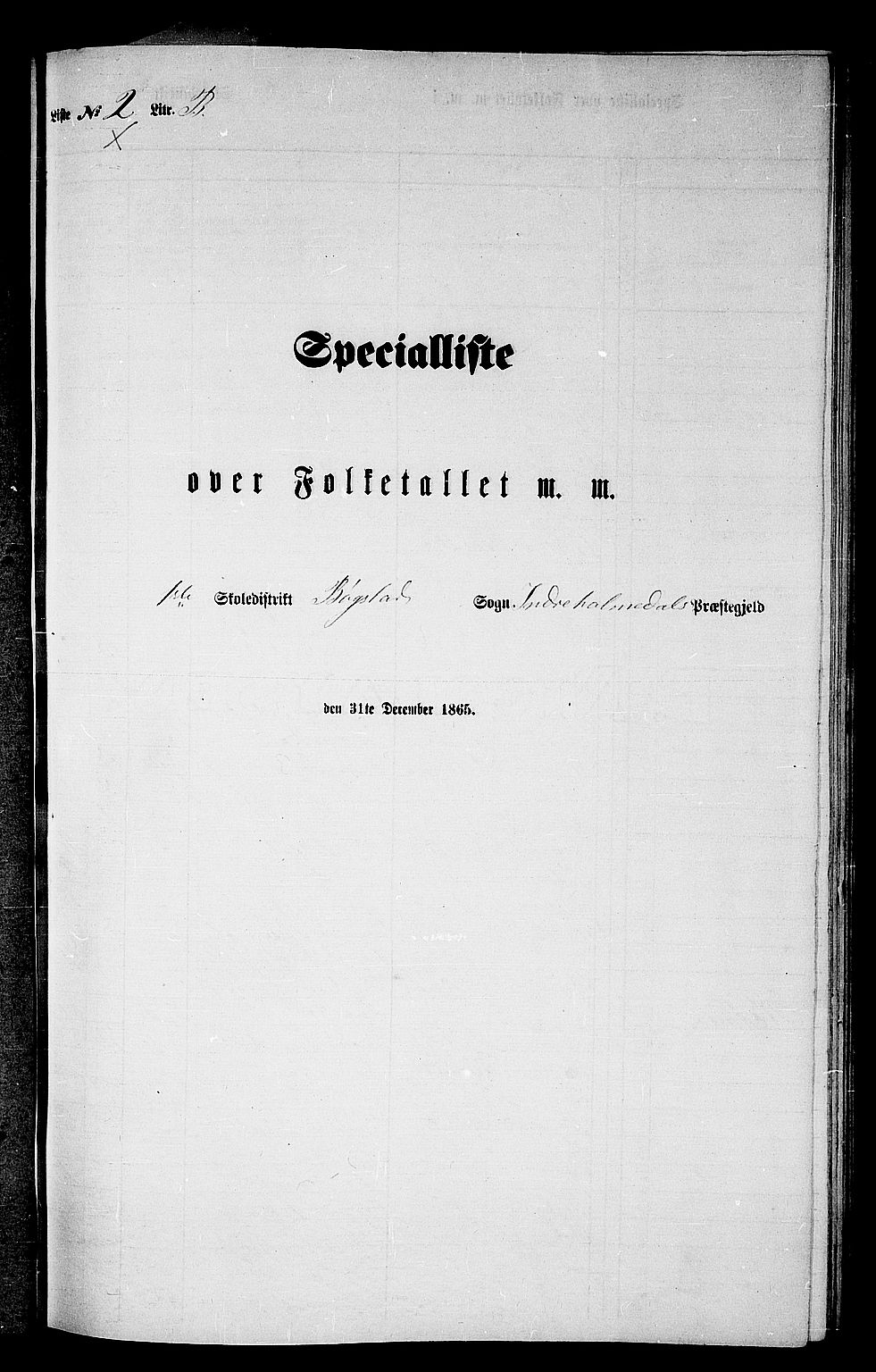 RA, Folketelling 1865 for 1430P Indre Holmedal prestegjeld, 1865, s. 45