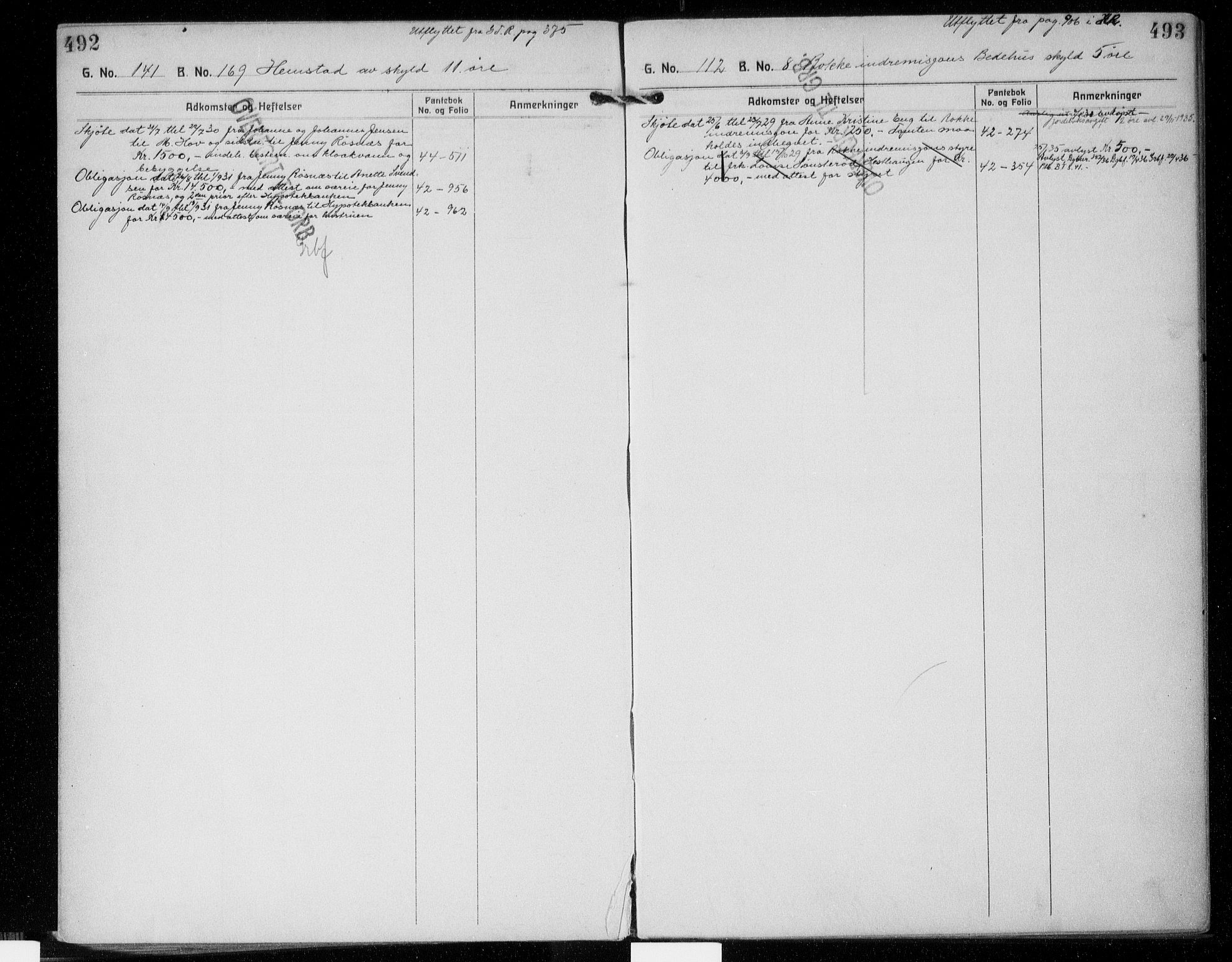 Idd og Marker sorenskriveri, AV/SAO-A-10283/G/Ga/Gac/L0006: Panteregister nr. II 6, 1926-1953, s. 492-493