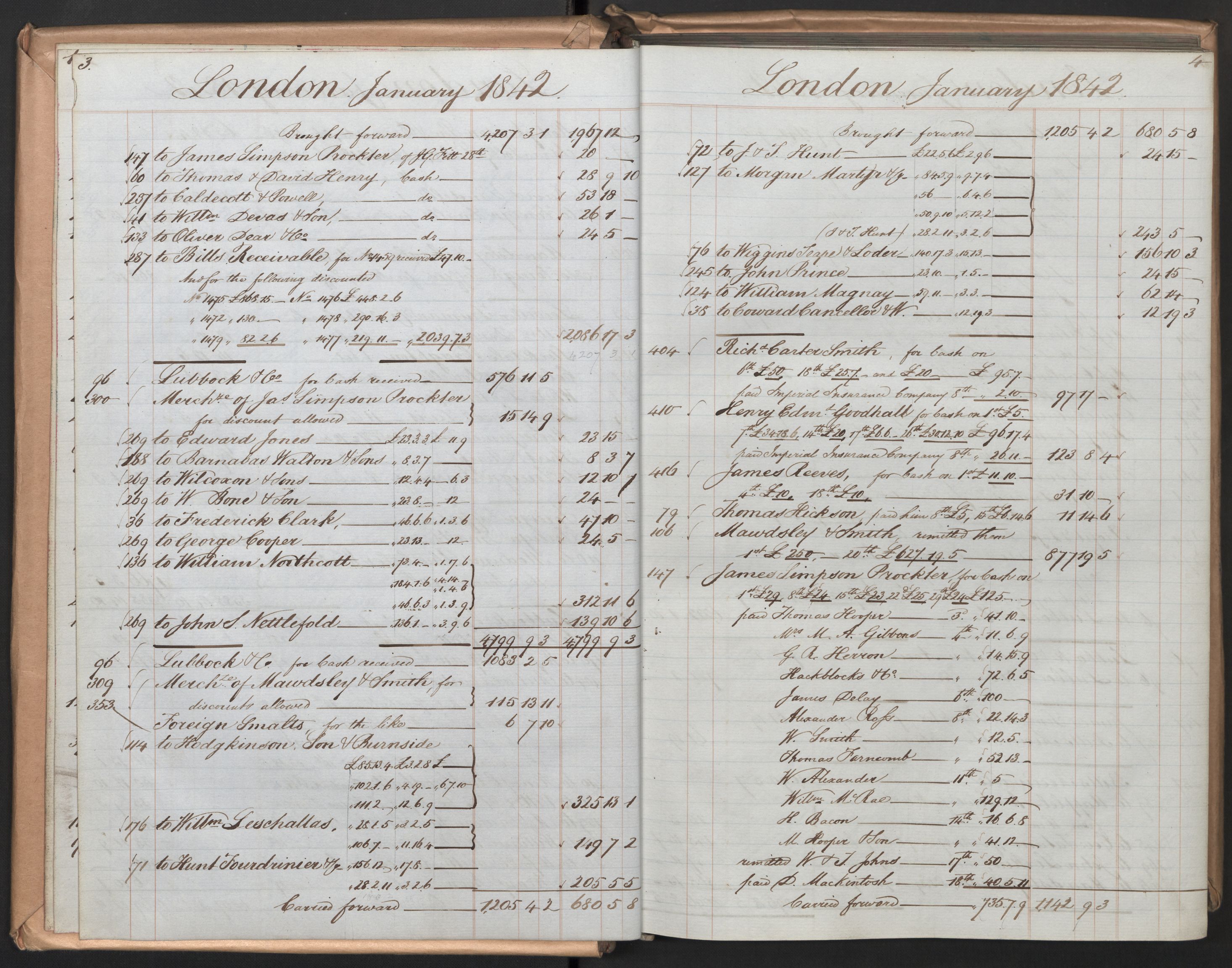 Smith, Goodhall & Reeves, AV/RA-PA-0586/R/L0006: Dagbok (Daybook) E, 1842-1845