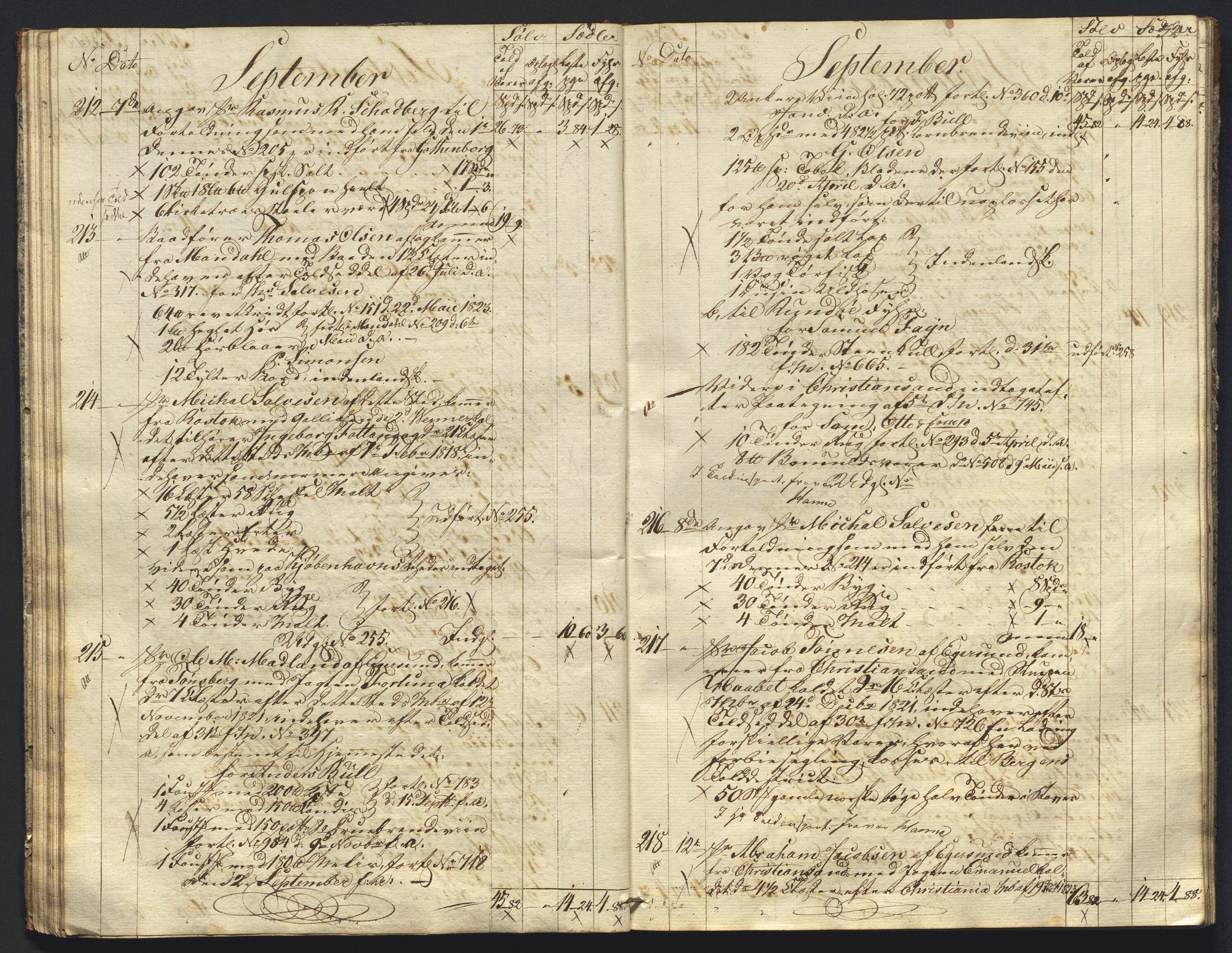 Revisjonsdepartementet, 2. revisjonskontor, AV/RA-S-1115/E/E015/L0059: Egersund: Tollbok, 1825, s. 31b-32a