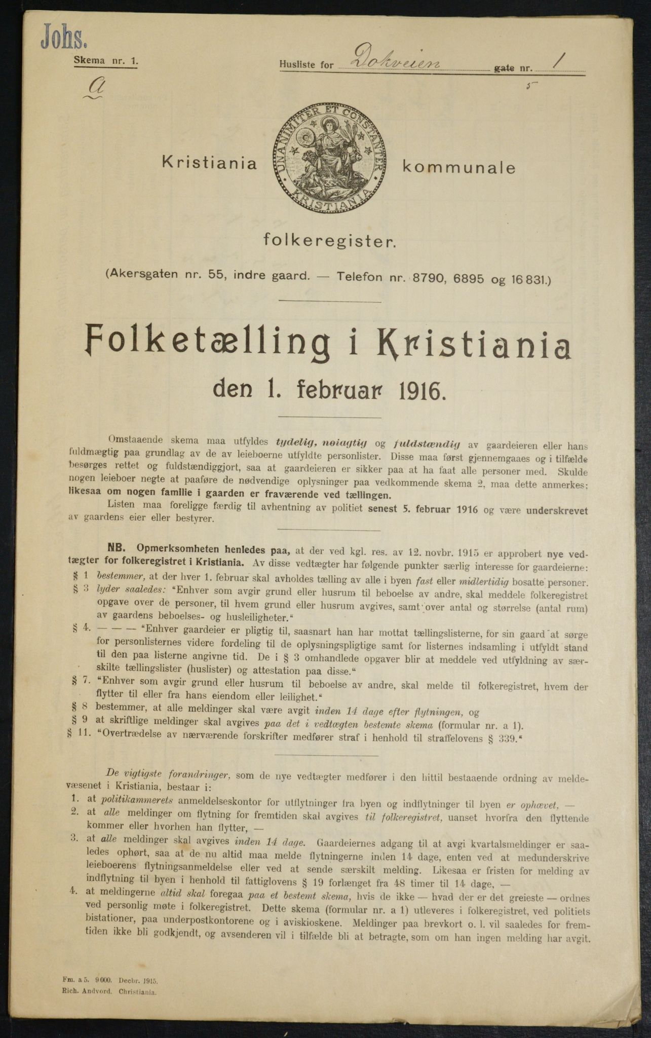 OBA, Kommunal folketelling 1.2.1916 for Kristiania, 1916, s. 15884