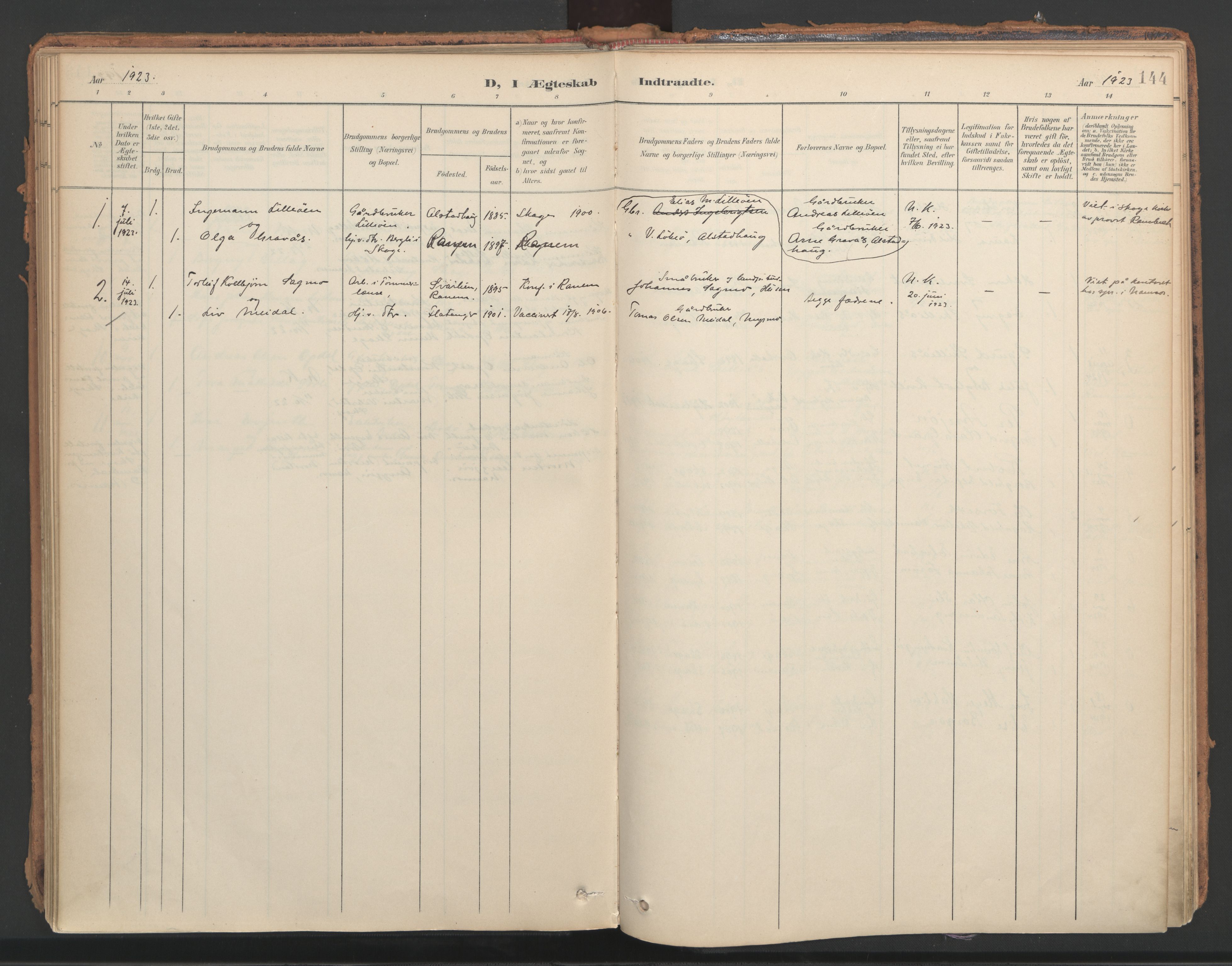 Ministerialprotokoller, klokkerbøker og fødselsregistre - Nord-Trøndelag, AV/SAT-A-1458/766/L0564: Ministerialbok nr. 767A02, 1900-1932, s. 144