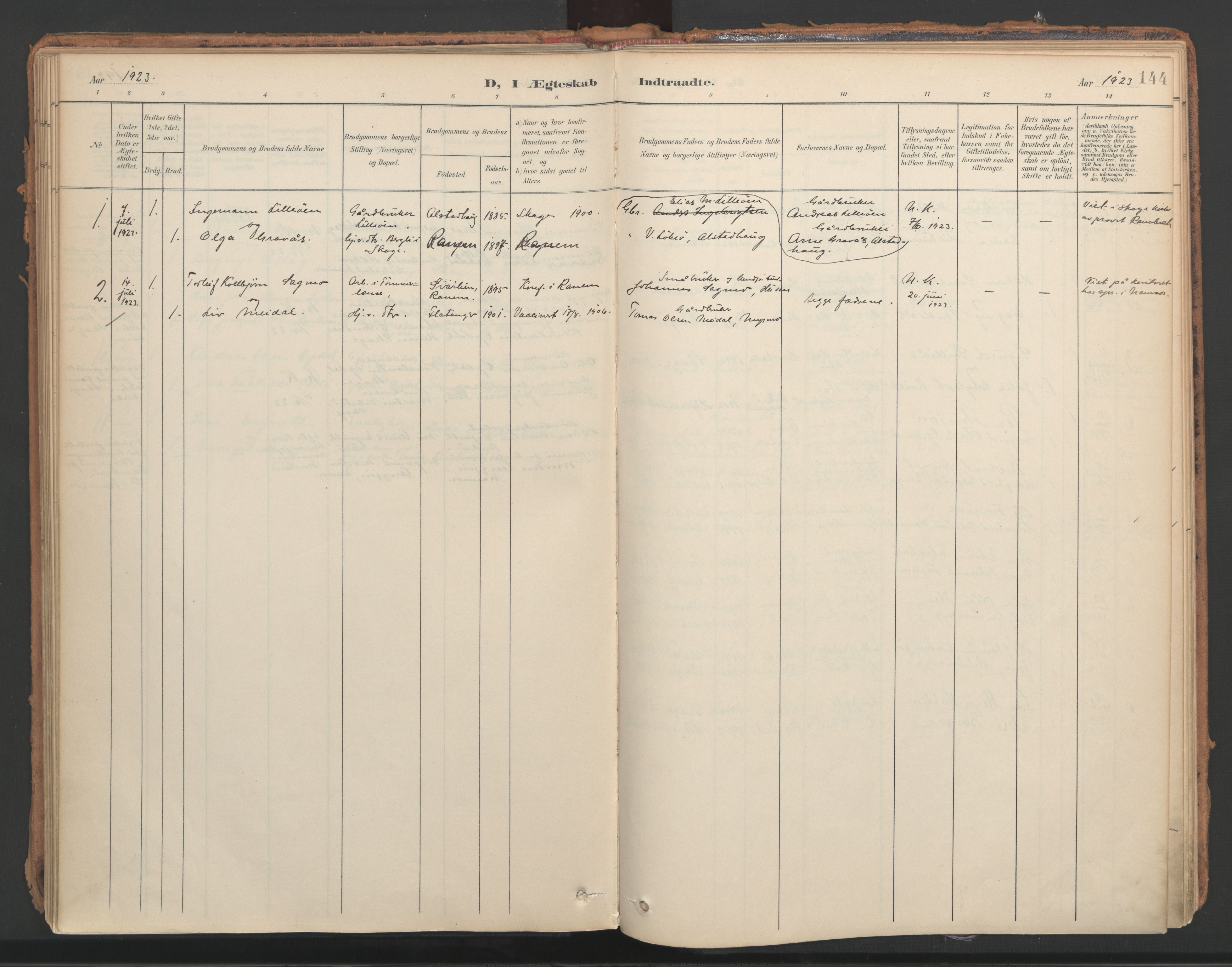 Ministerialprotokoller, klokkerbøker og fødselsregistre - Nord-Trøndelag, SAT/A-1458/766/L0564: Ministerialbok nr. 767A02, 1900-1932, s. 144