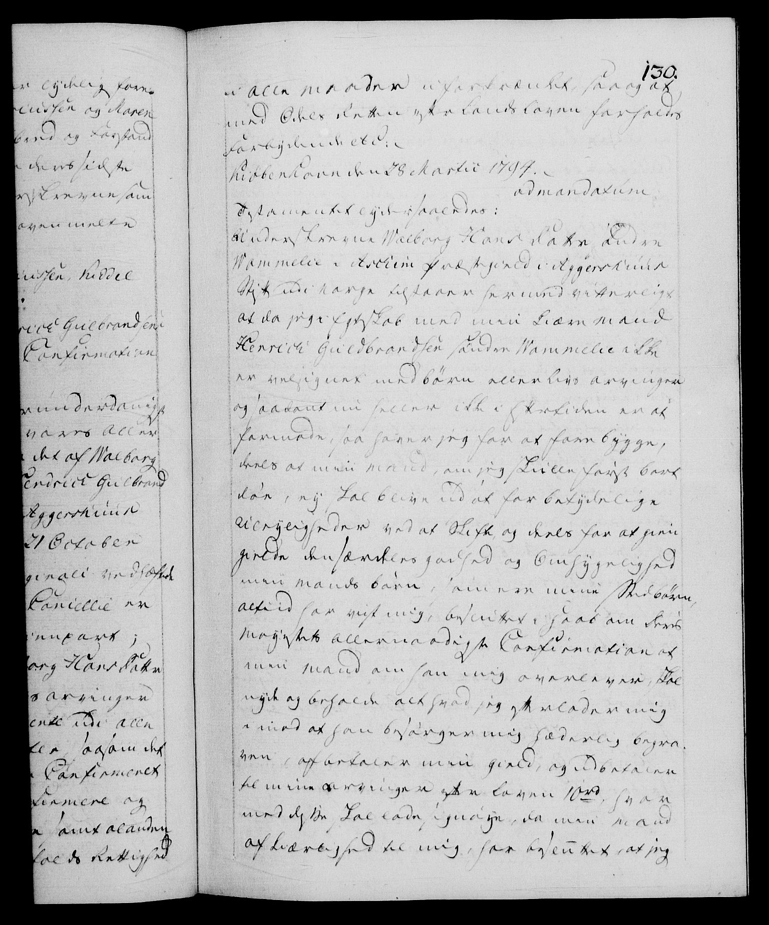 Danske Kanselli 1572-1799, AV/RA-EA-3023/F/Fc/Fca/Fcaa/L0055: Norske registre, 1794, s. 130a