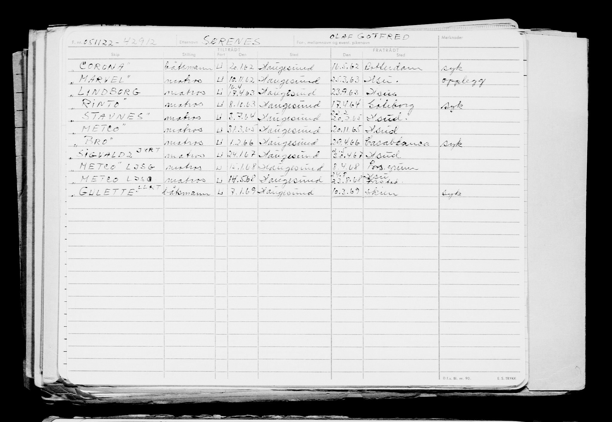 Direktoratet for sjømenn, AV/RA-S-3545/G/Gb/L0212: Hovedkort, 1922, s. 105