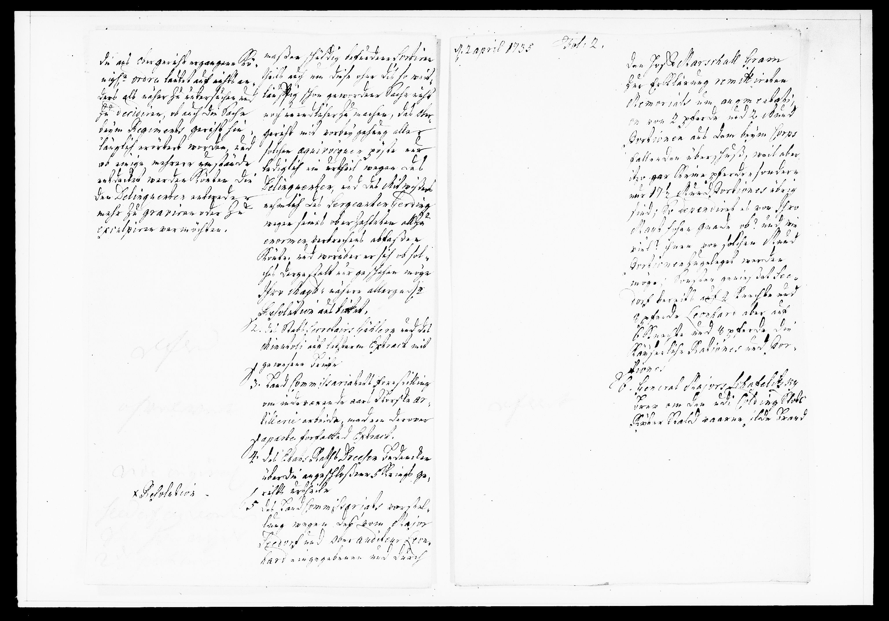 Krigskollegiet, Krigskancelliet, DRA/A-0006/-/1122-1129: Refererede sager, 1735, s. 154