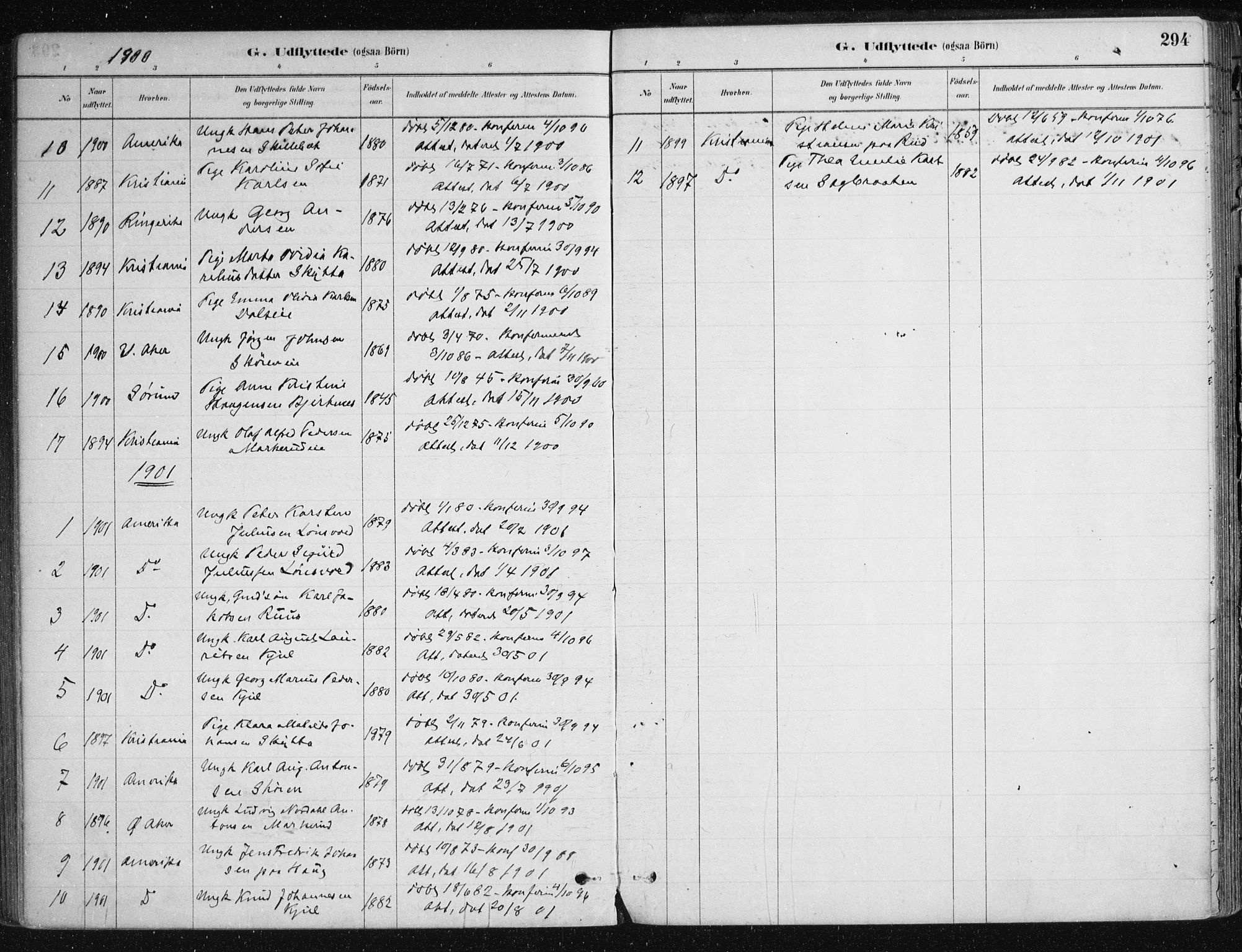 Nittedal prestekontor Kirkebøker, AV/SAO-A-10365a/F/Fa/L0007: Ministerialbok nr. I 7, 1879-1901, s. 294