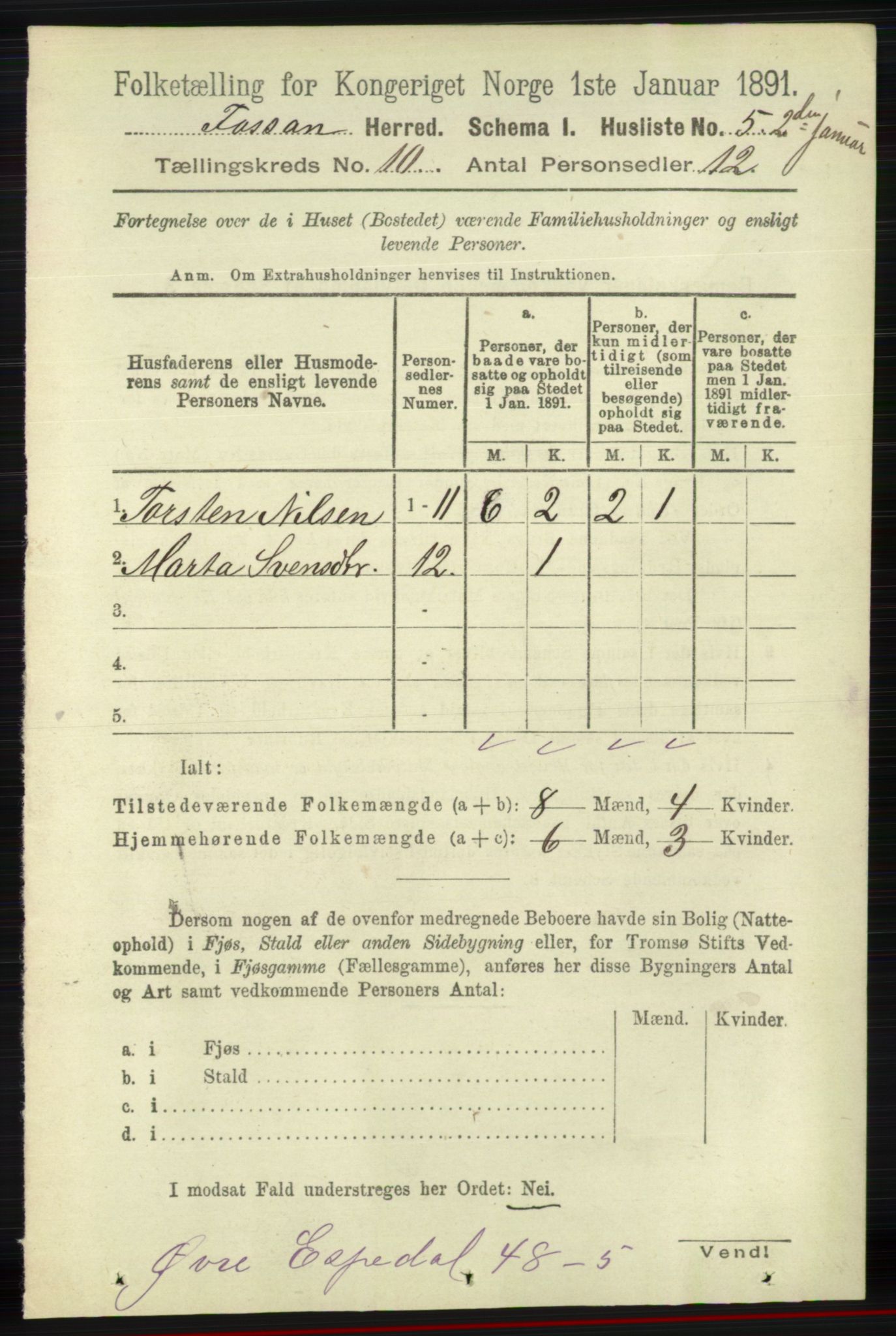 RA, Folketelling 1891 for 1129 Forsand herred, 1891, s. 1650