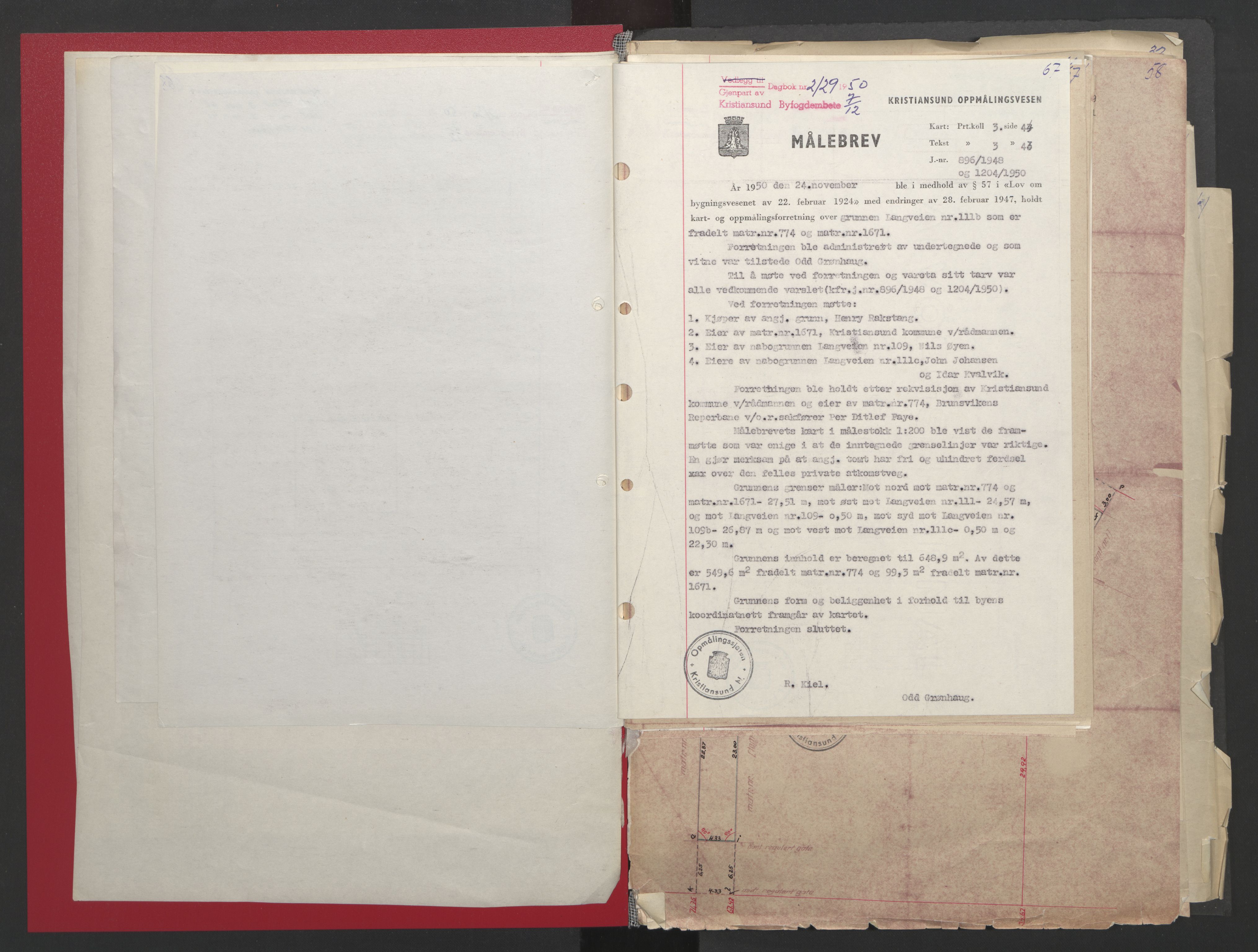 Kristiansund byfogd, AV/SAT-A-4587/A/27: Pantebok nr. 48, 1950-1950, Dagboknr: 2129/1950