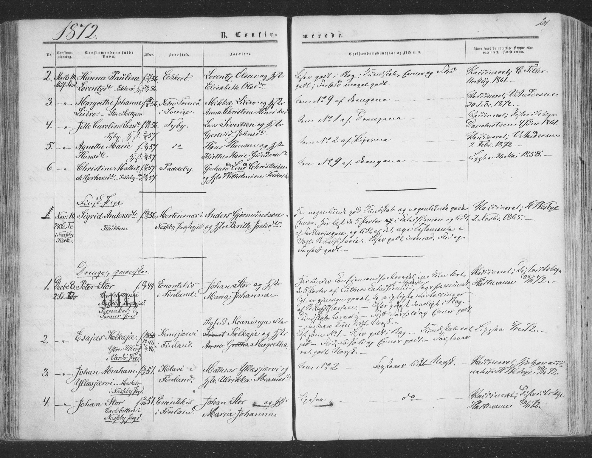Vadsø sokneprestkontor, AV/SATØ-S-1325/H/Ha/L0004kirke: Ministerialbok nr. 4, 1854-1880, s. 201