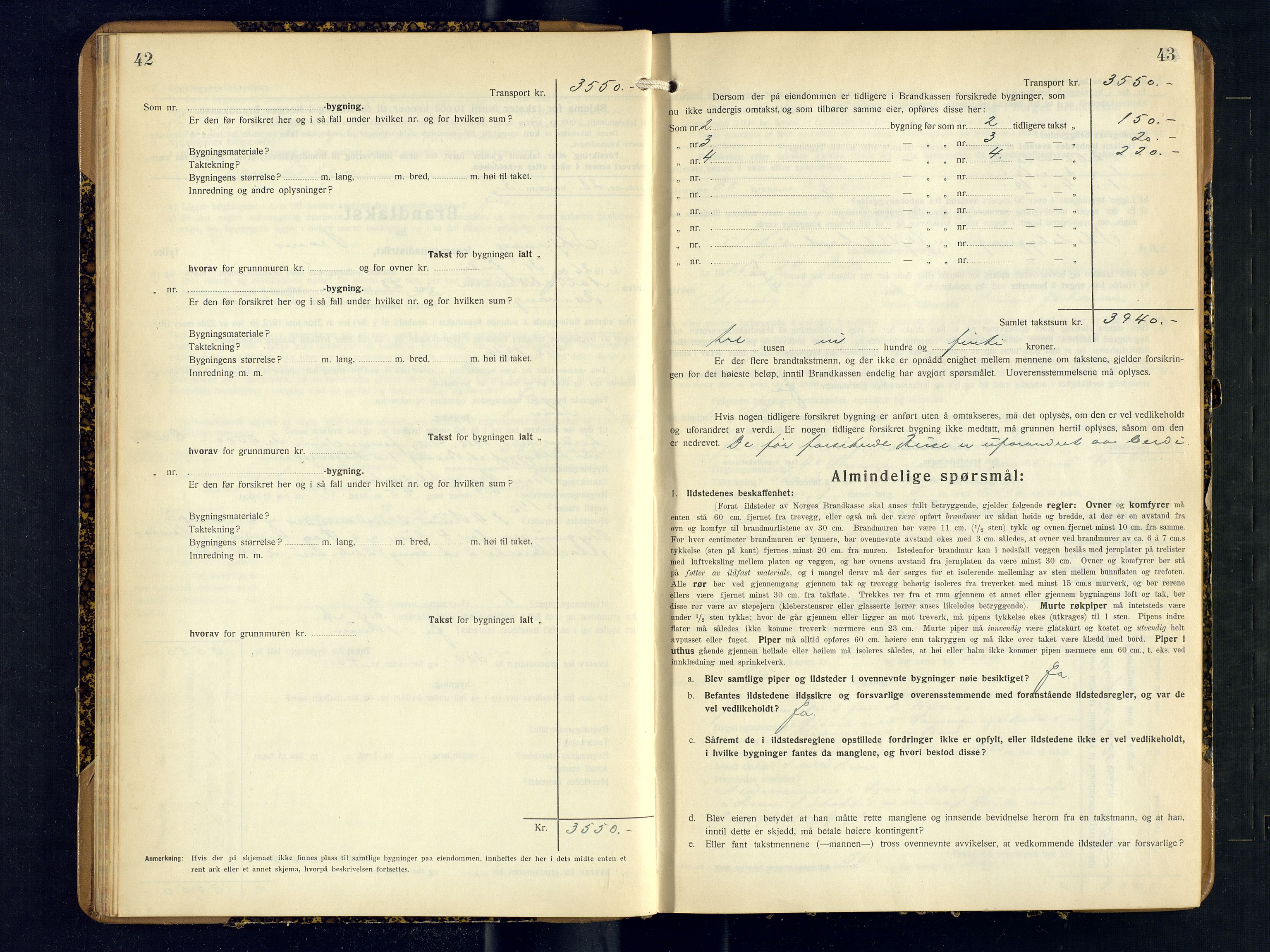 Skjervøy lensmannskontor, AV/SATØ-SATØ-63/F/Fu/Fub/L0260: Branntakstprotokoll (S), 1926-1927, s. 42-43