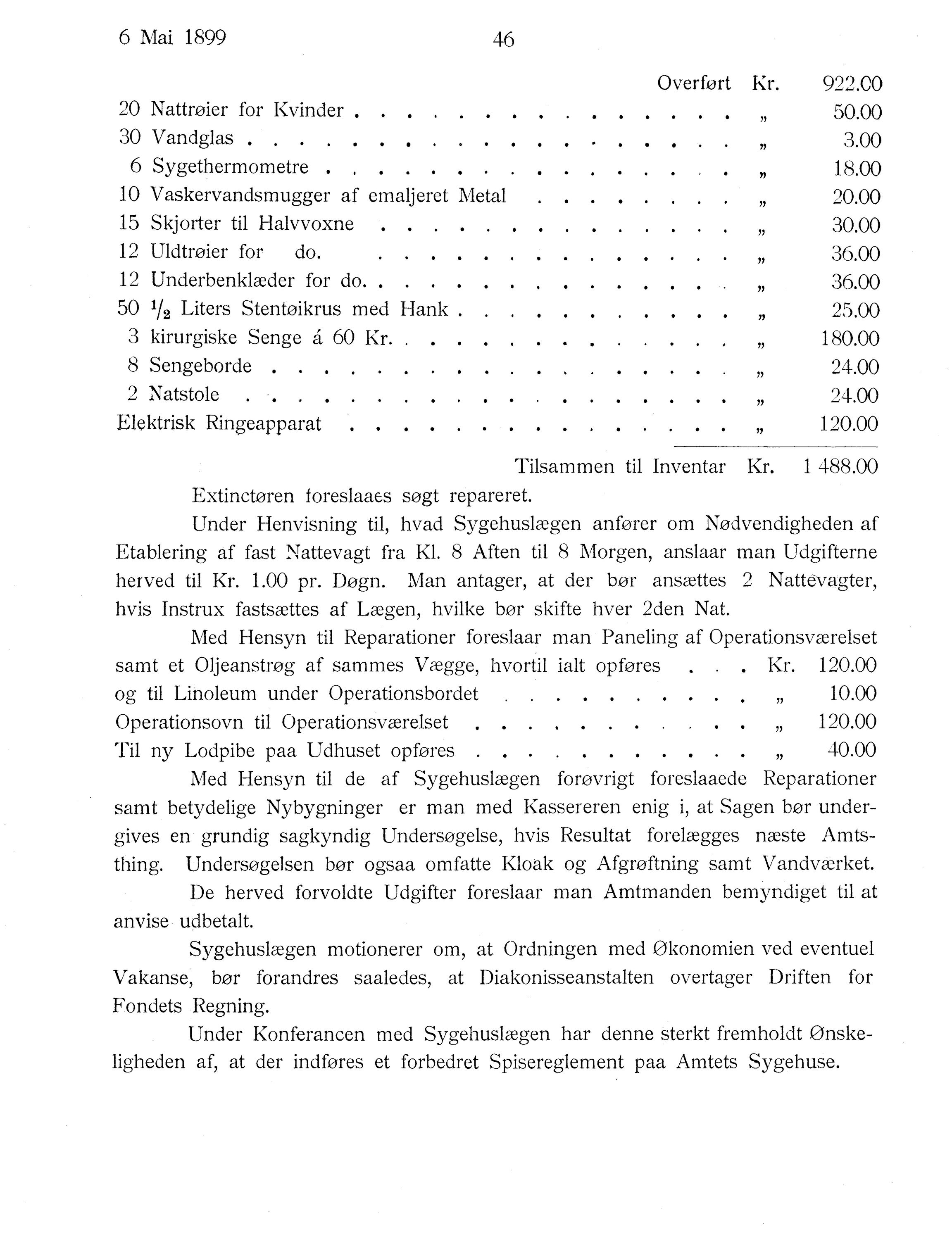 Nordland Fylkeskommune. Fylkestinget, AIN/NFK-17/176/A/Ac/L0022: Fylkestingsforhandlinger 1899, 1899