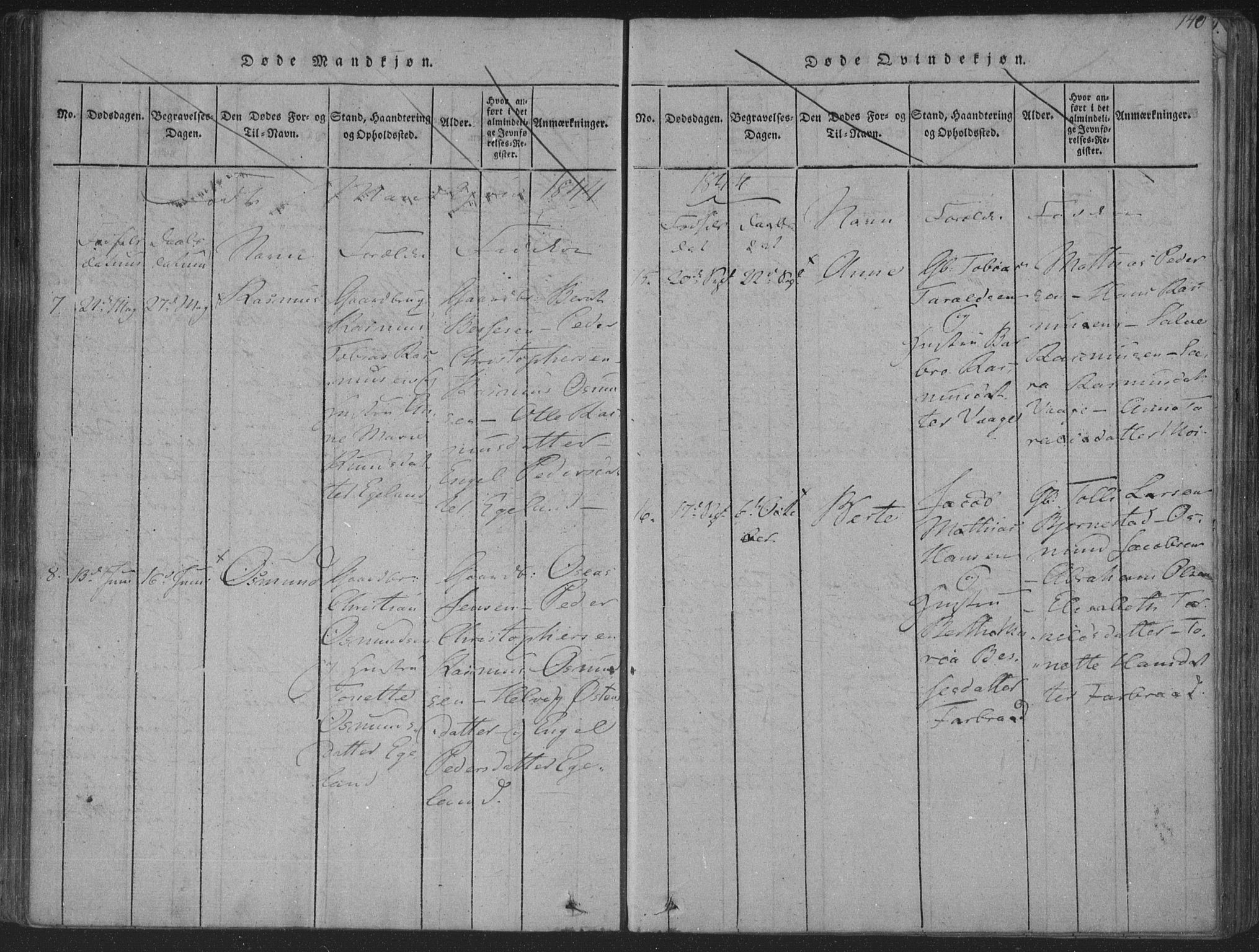 Herad sokneprestkontor, AV/SAK-1111-0018/F/Fa/Fab/L0002: Ministerialbok nr. A 2, 1816-1844, s. 140