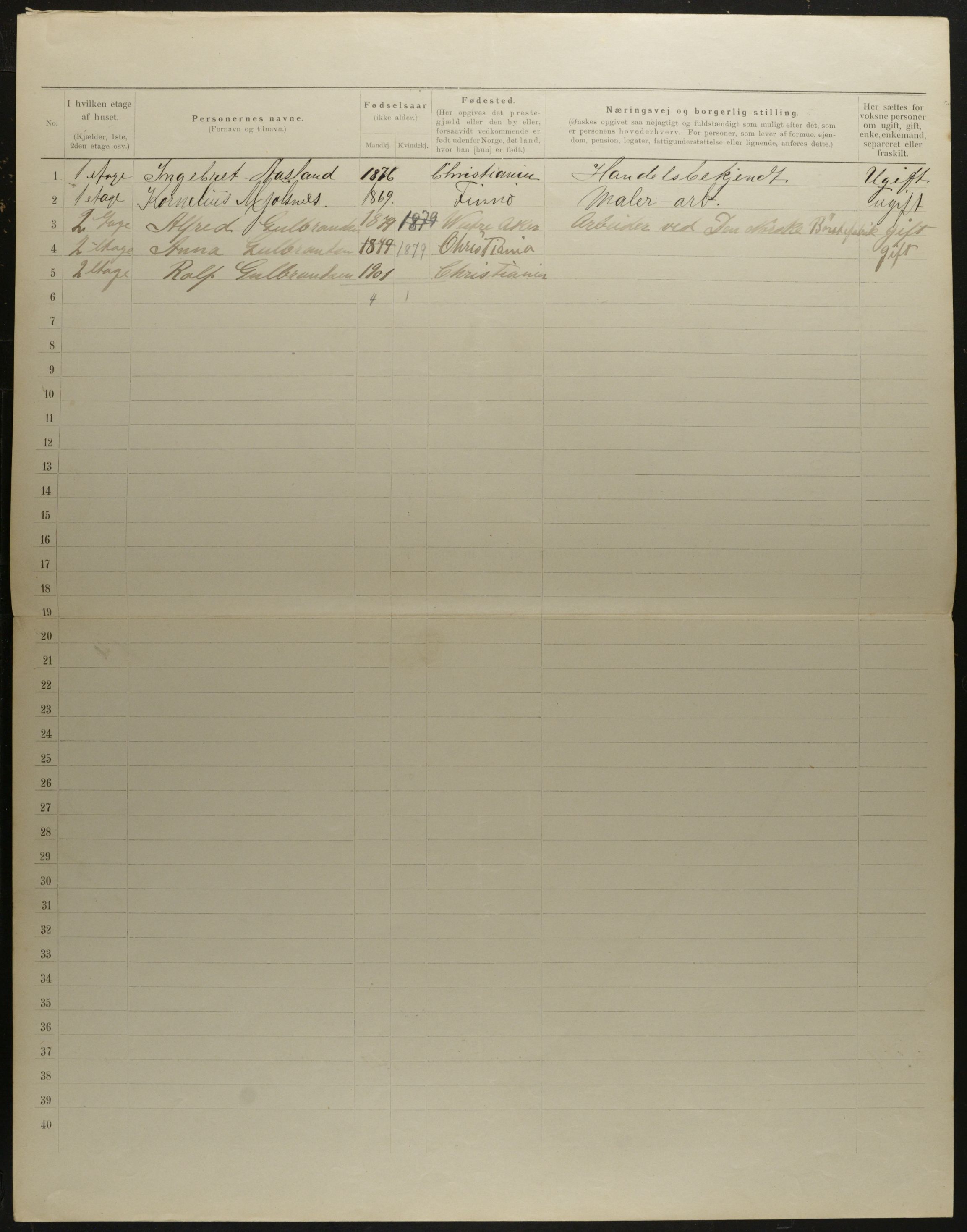 OBA, Kommunal folketelling 31.12.1901 for Kristiania kjøpstad, 1901, s. 7349
