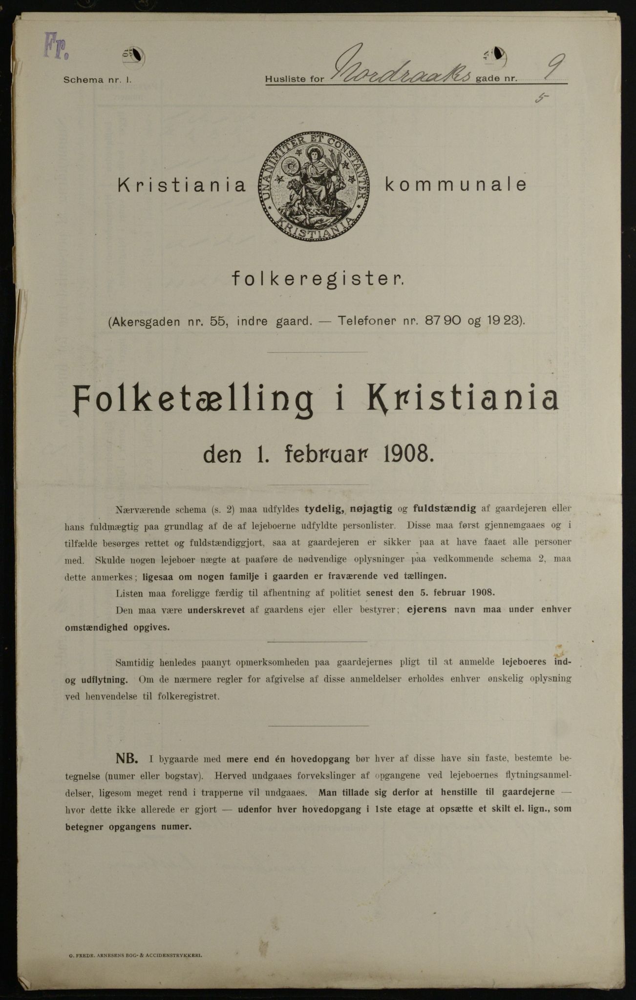 OBA, Kommunal folketelling 1.2.1908 for Kristiania kjøpstad, 1908, s. 65940