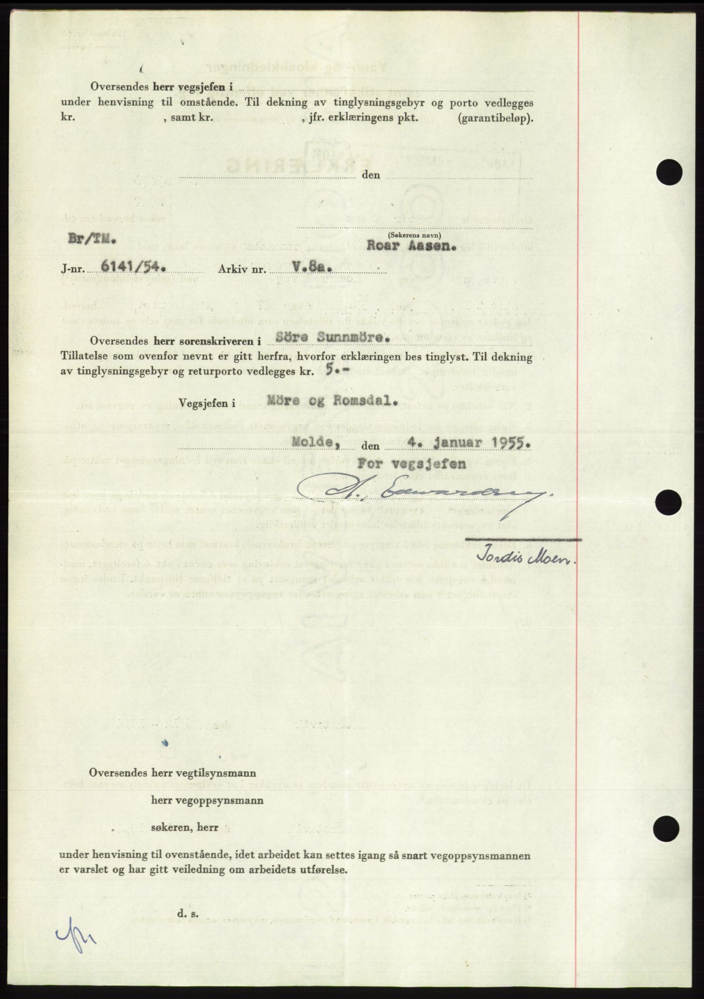 Søre Sunnmøre sorenskriveri, AV/SAT-A-4122/1/2/2C/L0100: Pantebok nr. 26A, 1954-1955, Dagboknr: 28/1955