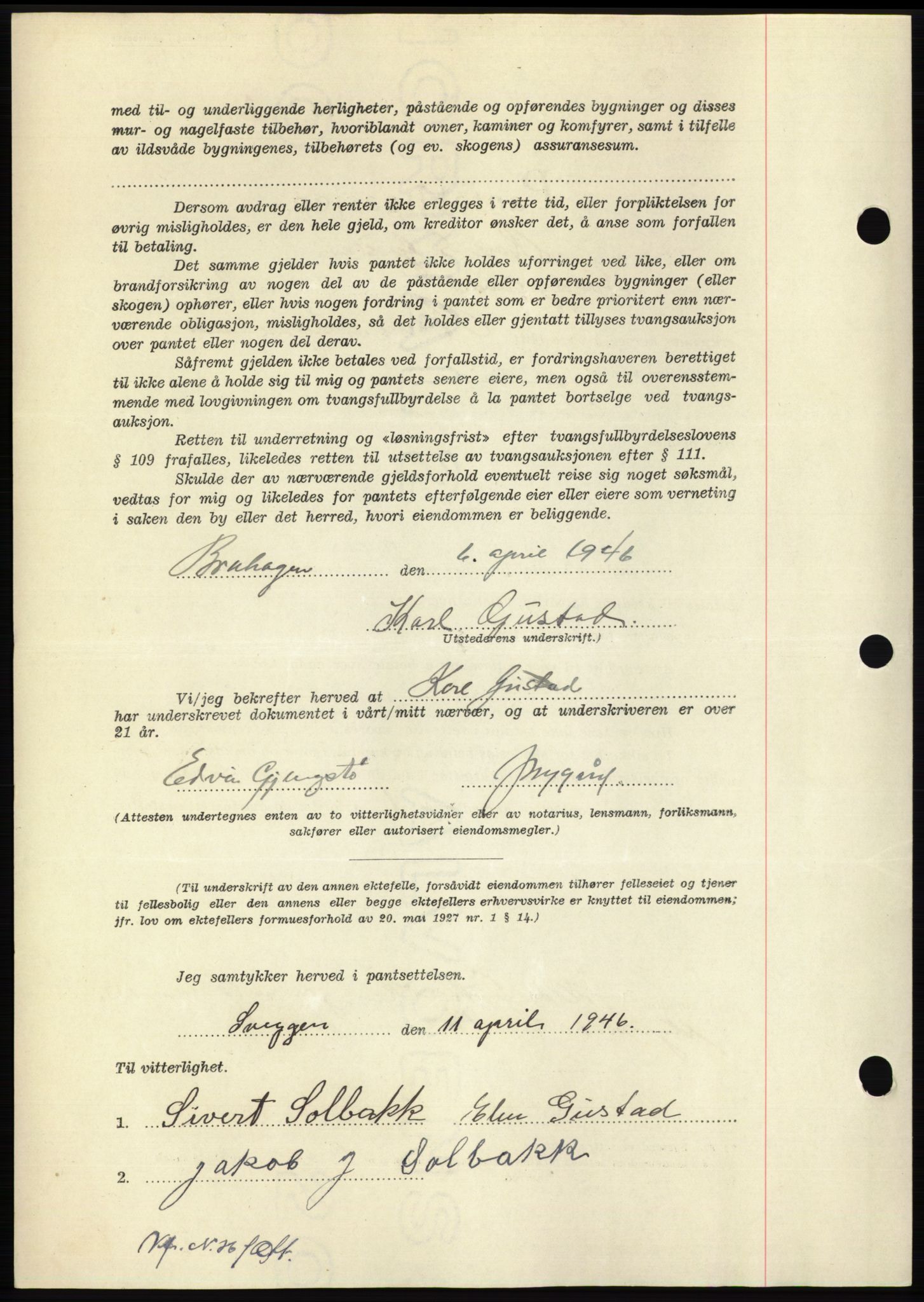 Nordmøre sorenskriveri, AV/SAT-A-4132/1/2/2Ca: Pantebok nr. B94, 1946-1946, Dagboknr: 769/1946