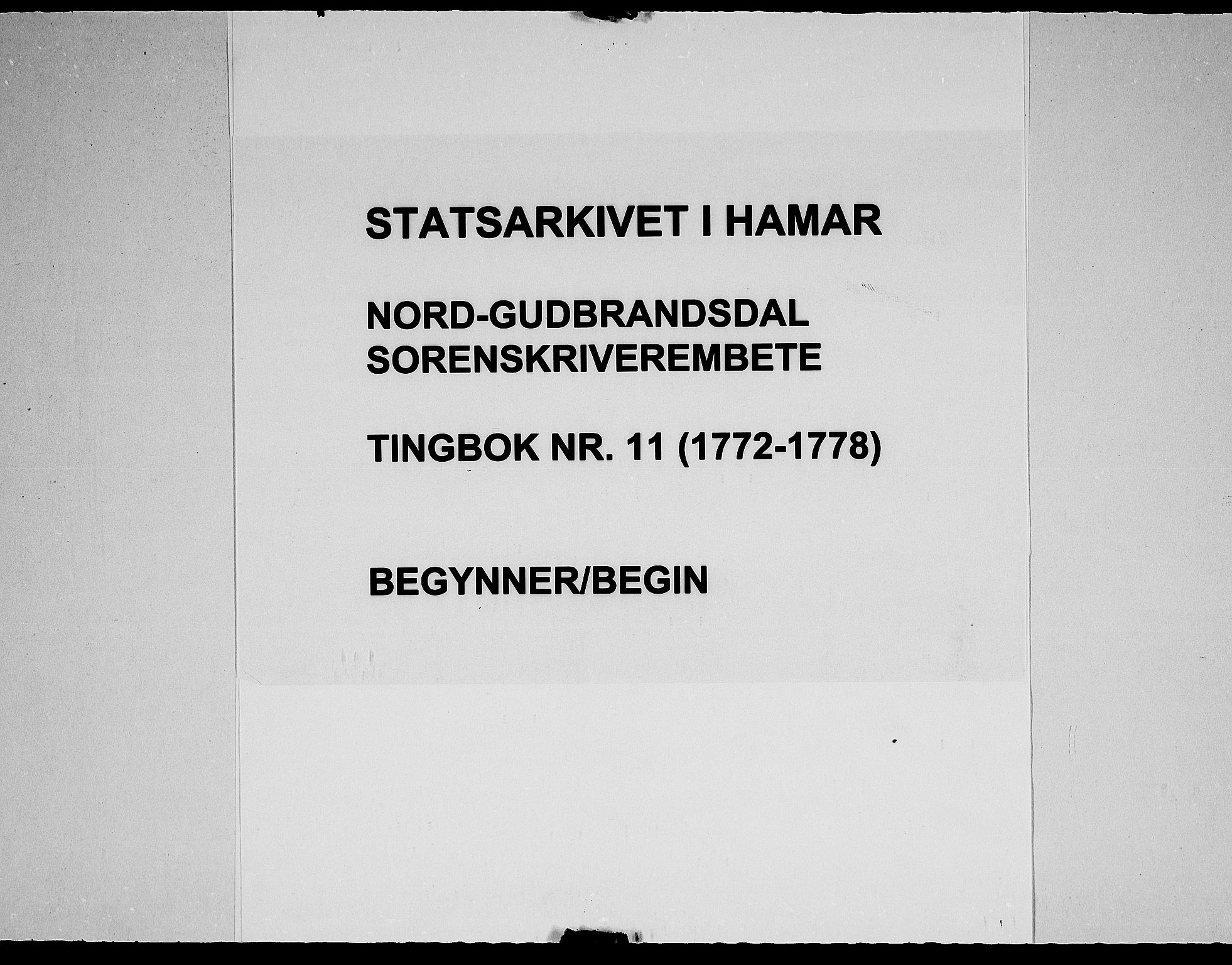 Nord-Gudbrandsdal tingrett, SAH/TING-002/G/Gb/L0011: Tingbok, 1772-1778
