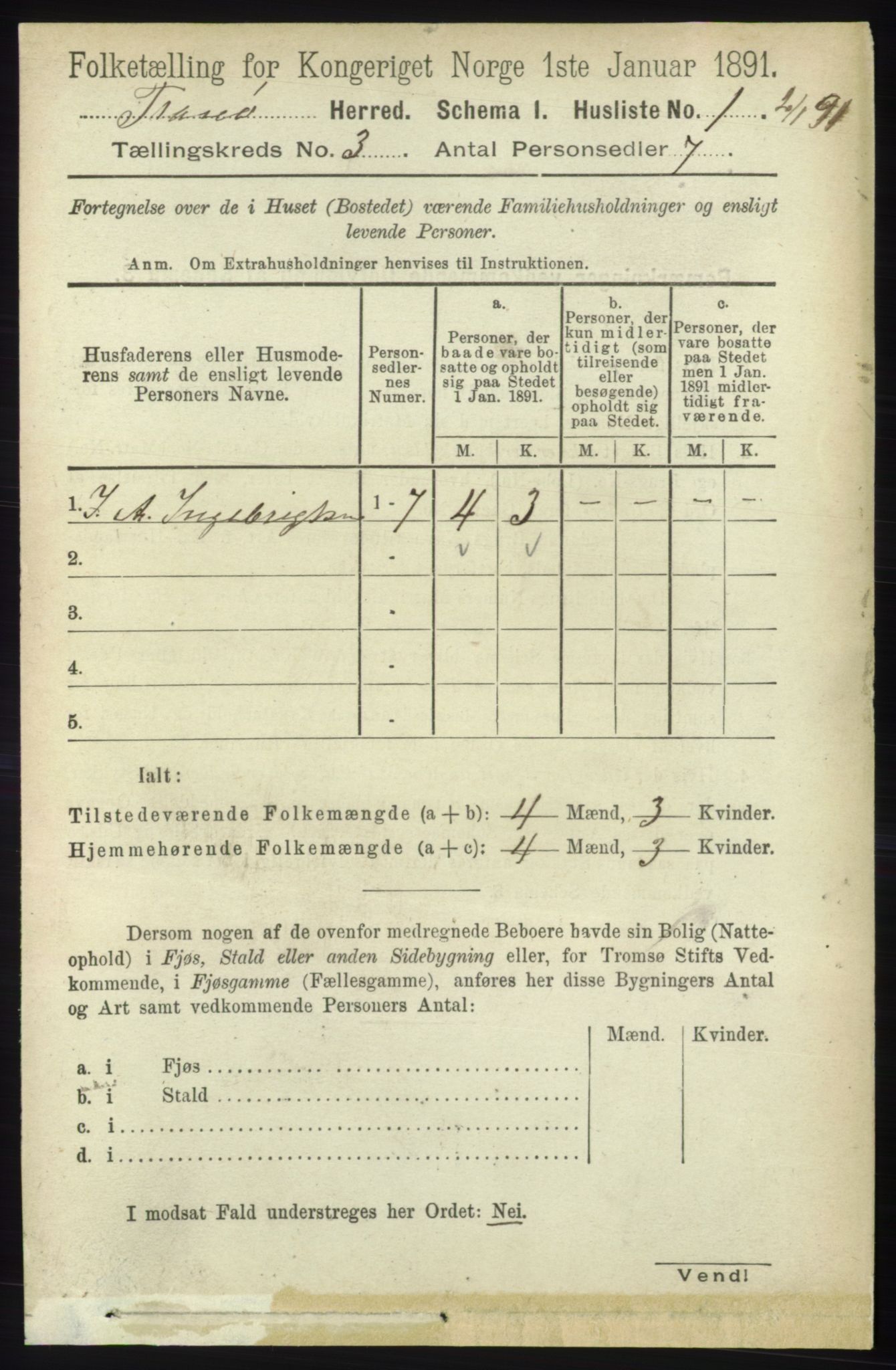 RA, Folketelling 1891 for 1927 Tranøy herred, 1891, s. 804