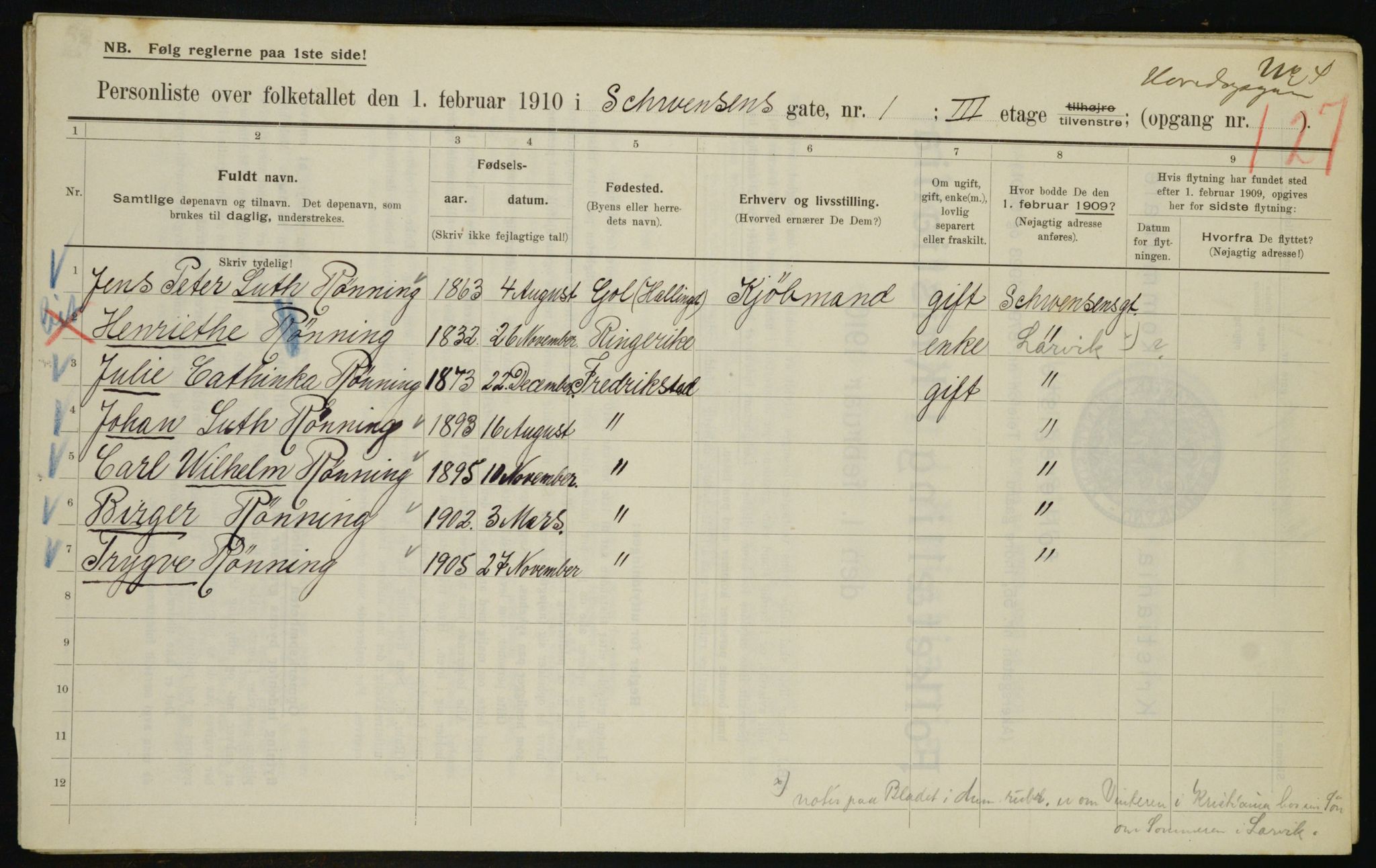 OBA, Kommunal folketelling 1.2.1910 for Kristiania, 1910, s. 88510